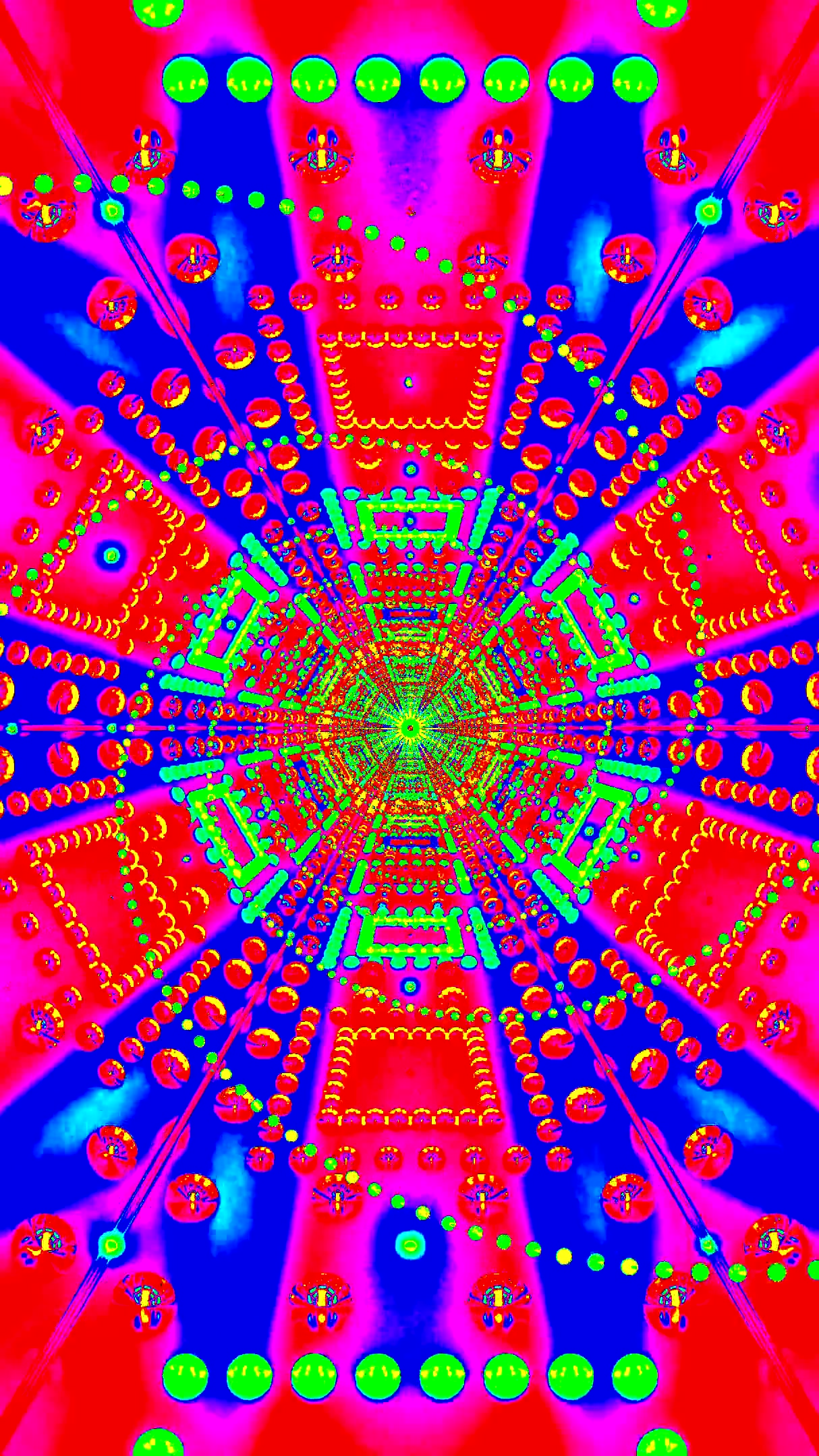 Tunnel video loop creates vibrant, colorful visual experience with shifting patterns and designs that captivate viewers