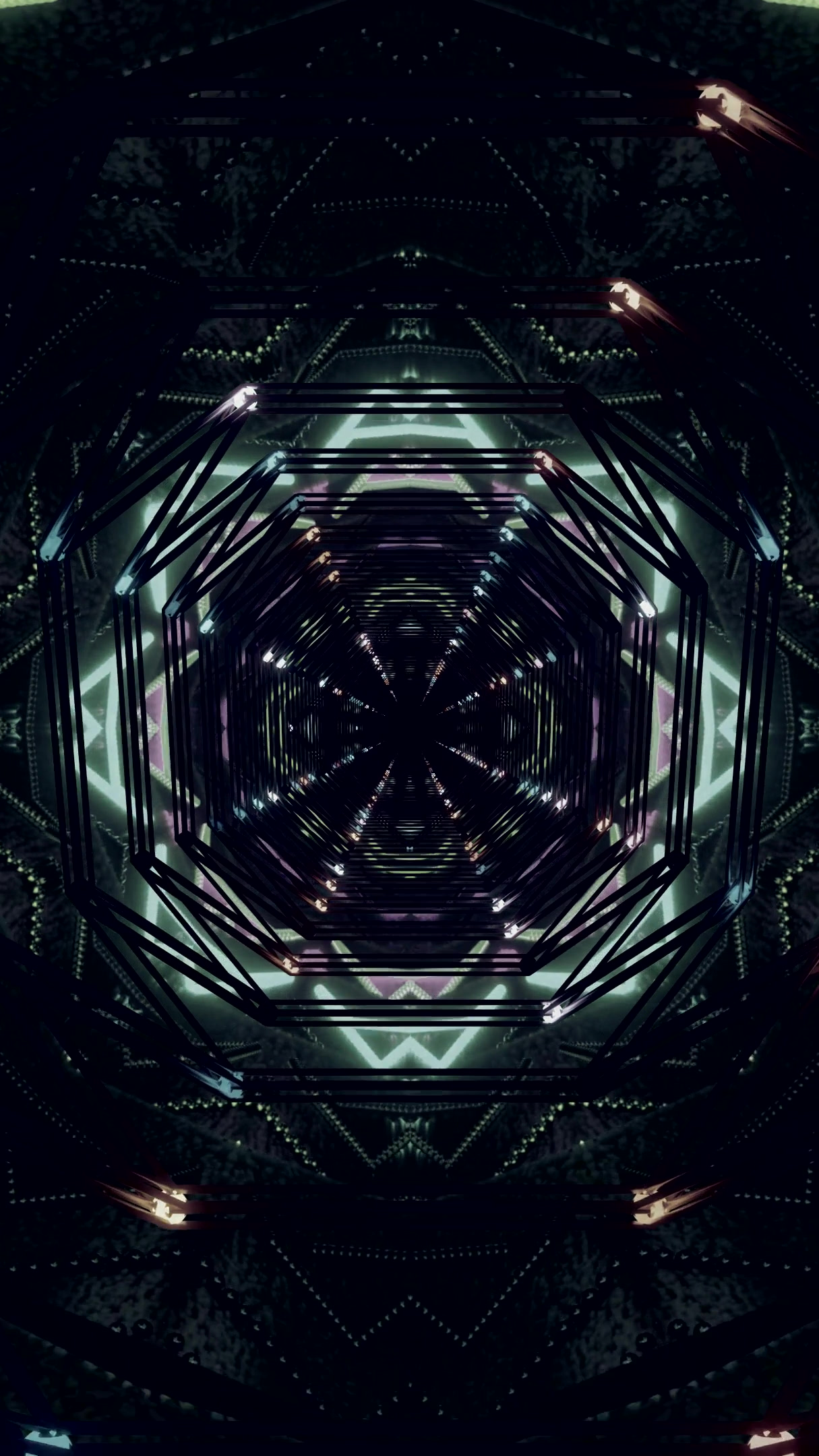 Colorful tunnel video loop provides a mesmerizing visual experien