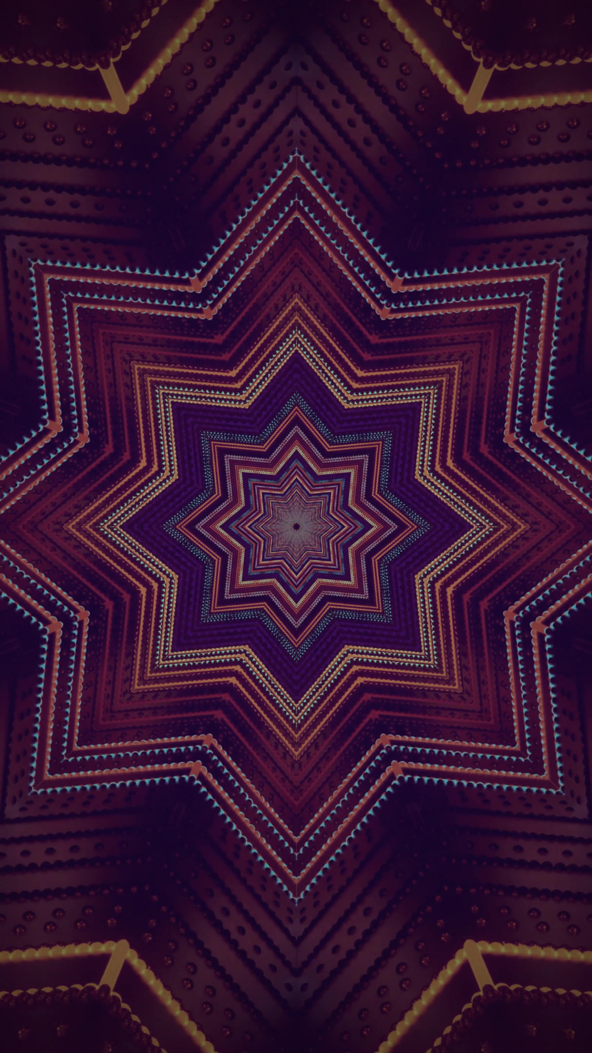 Colorful swirling patterns create a mesmerizing tunnel effect in