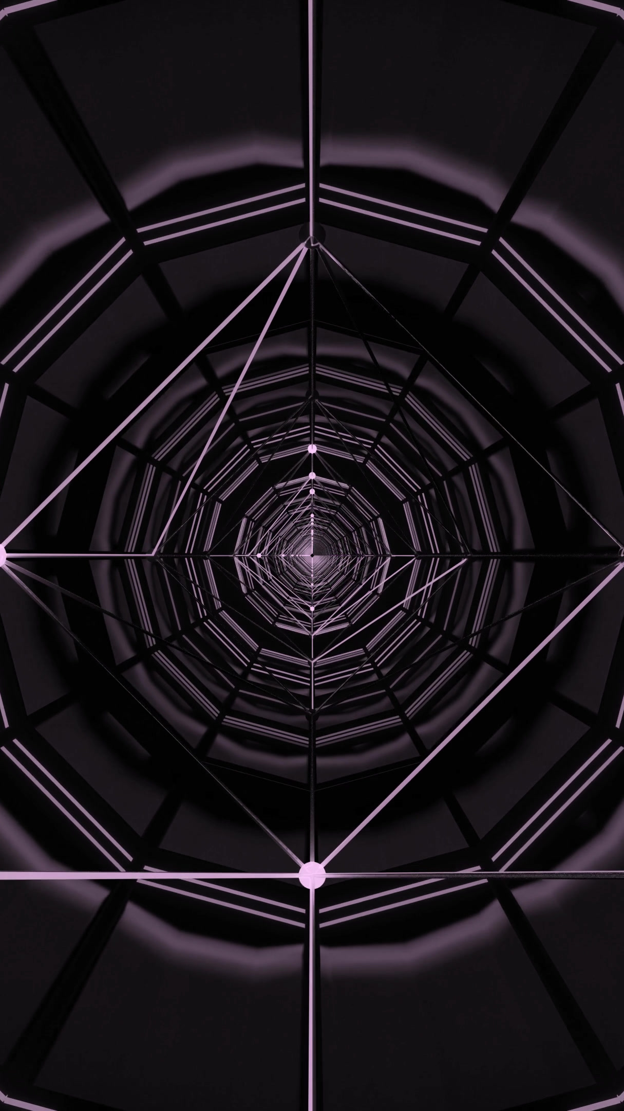 Explore a dark tunnel with intricate geometric patterns and seaml