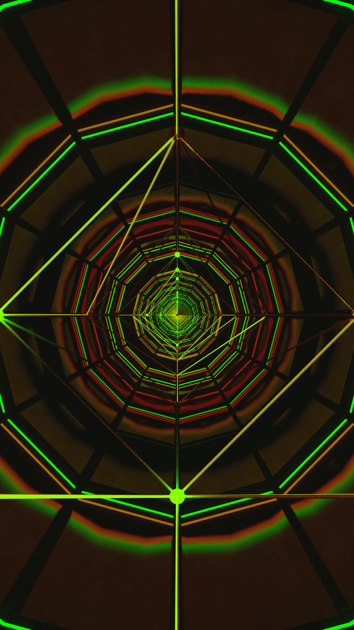 Vibrant tunnel video loop showcasing seamless motion with glowing