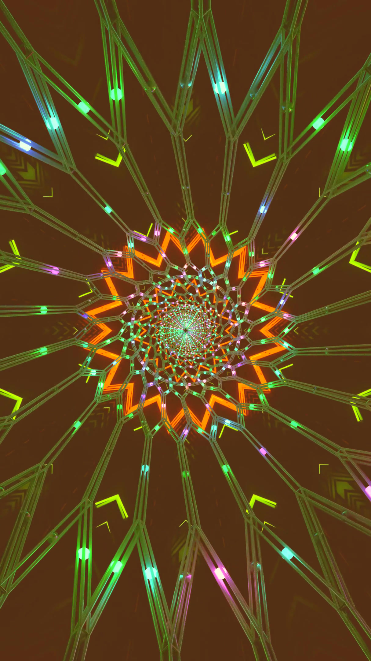 Vibrant tunnel video loop showing dynamic motion with colorful ge