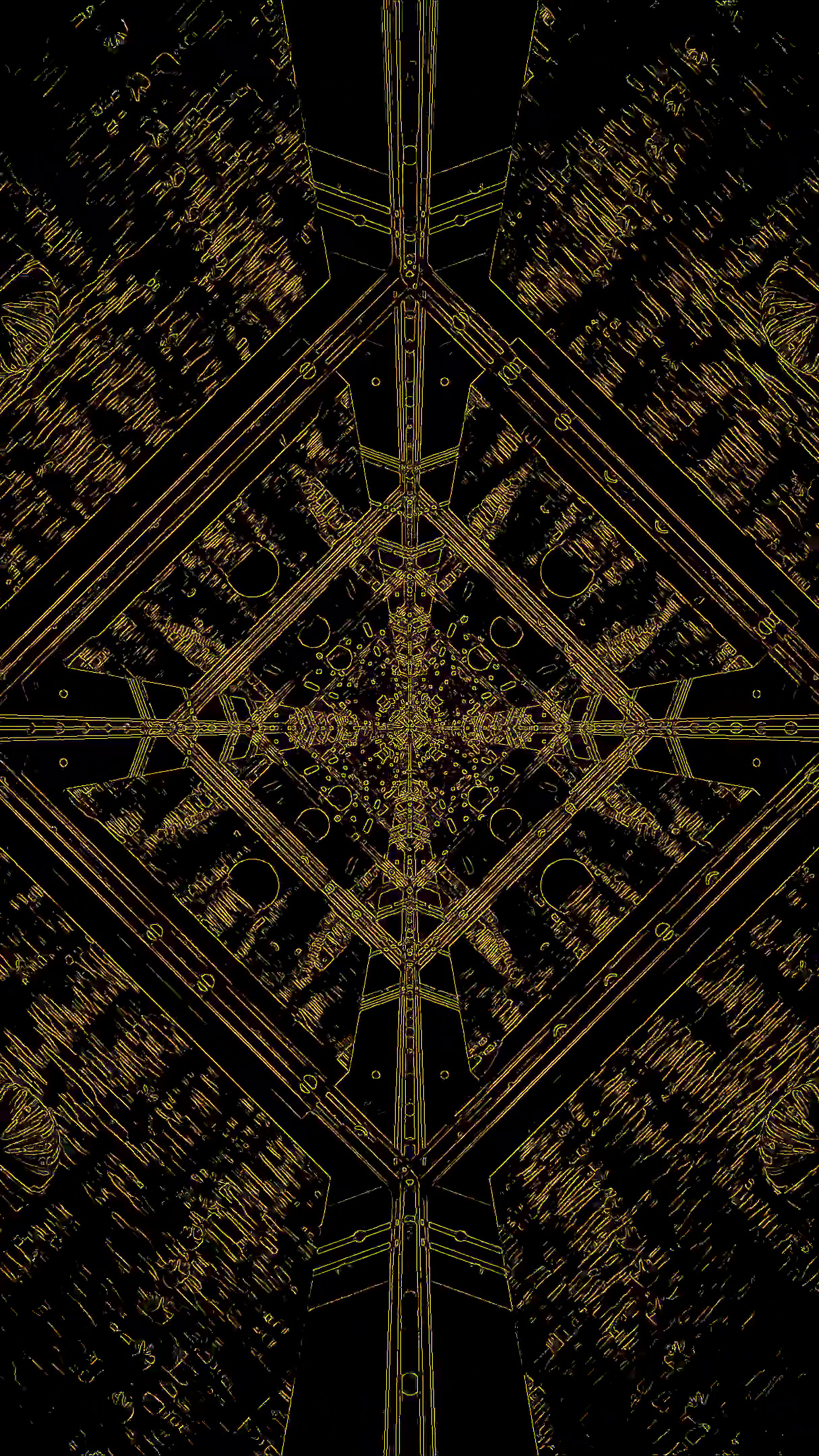 Intricate tunnel loop design featuring abstract patterns and vibr