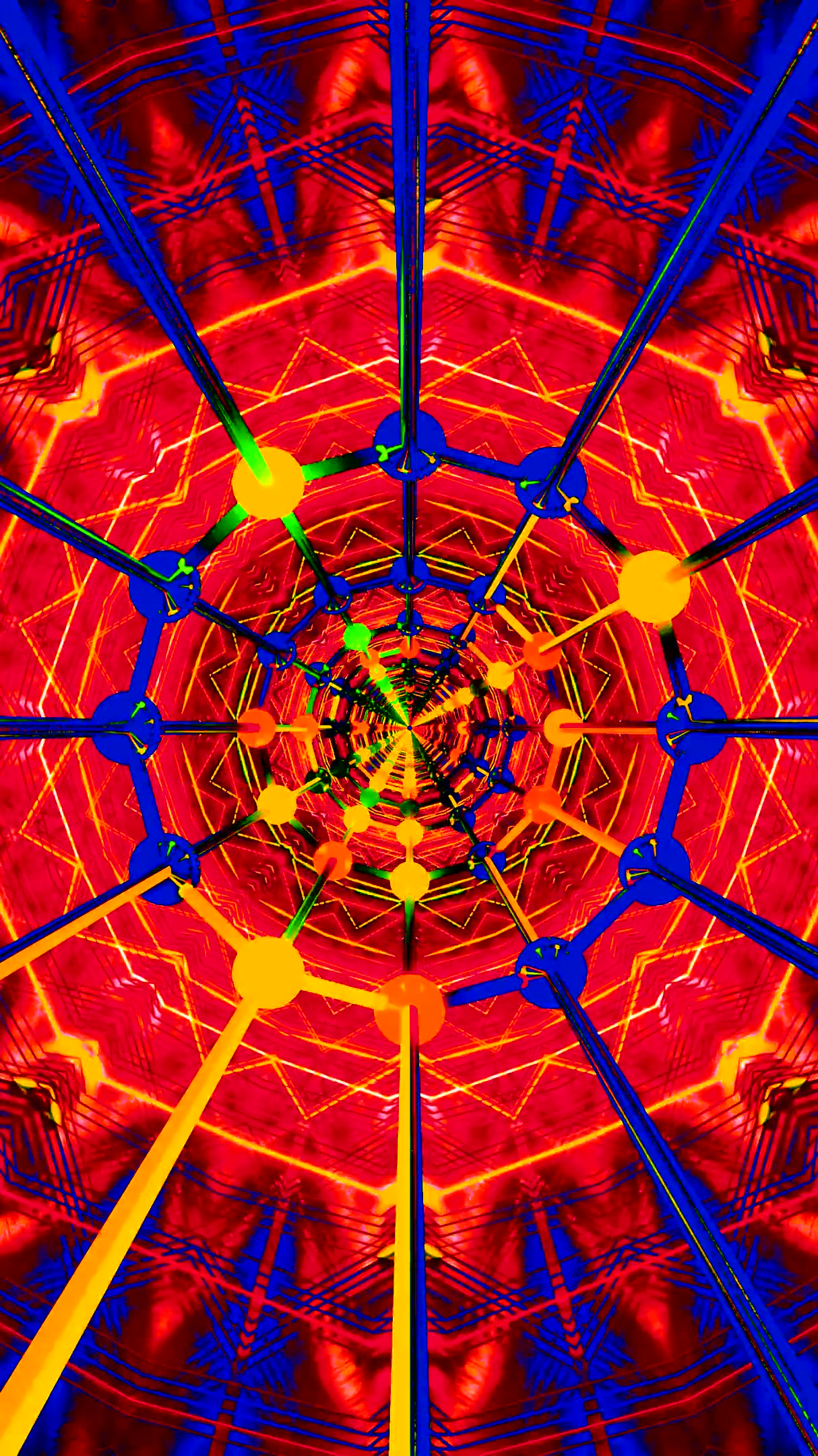 Tunnel vj loop screensaver with vibrant colors in seamless motion