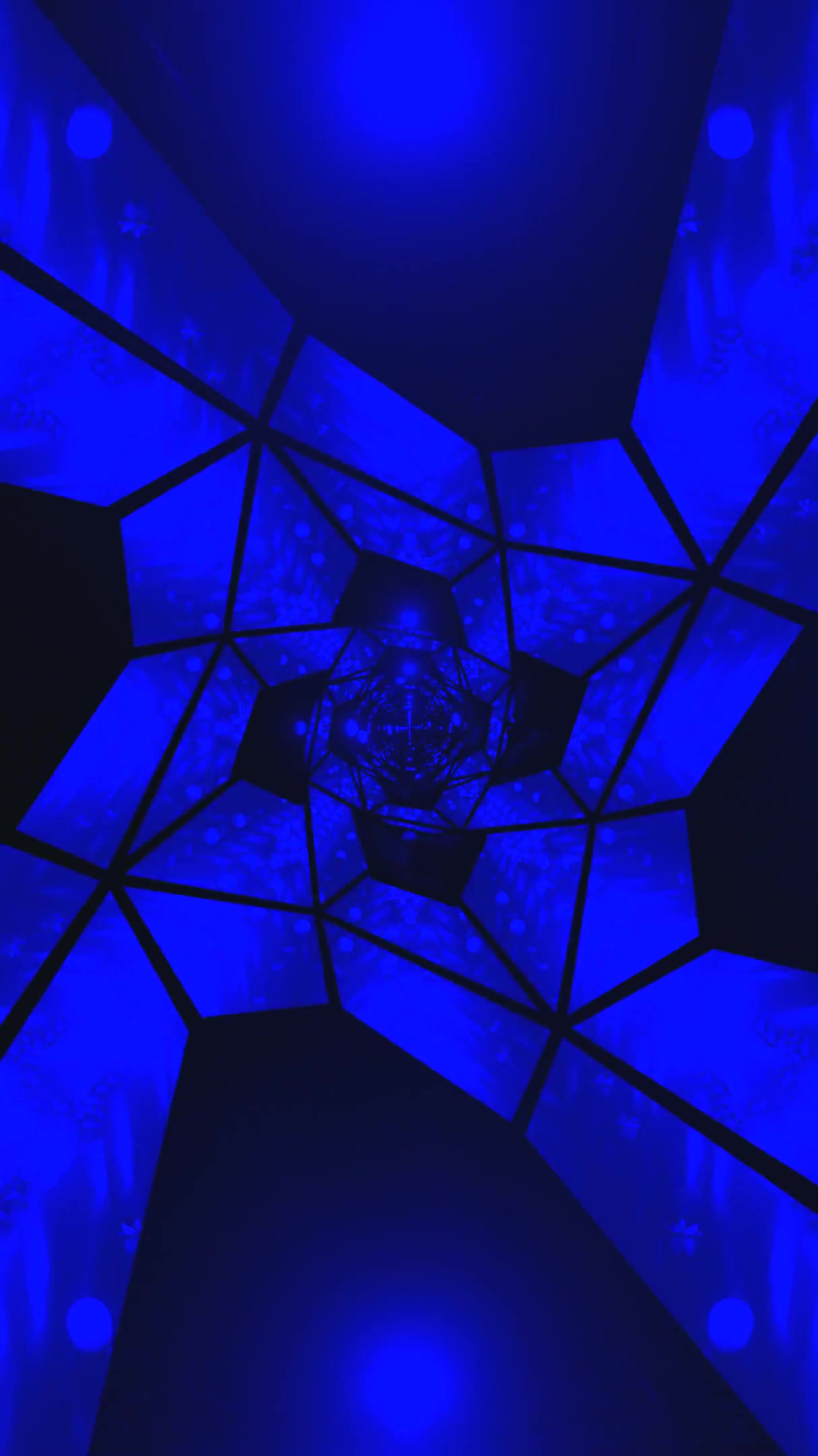 Seamless tunnel video loop with blue lights providing an immersiv