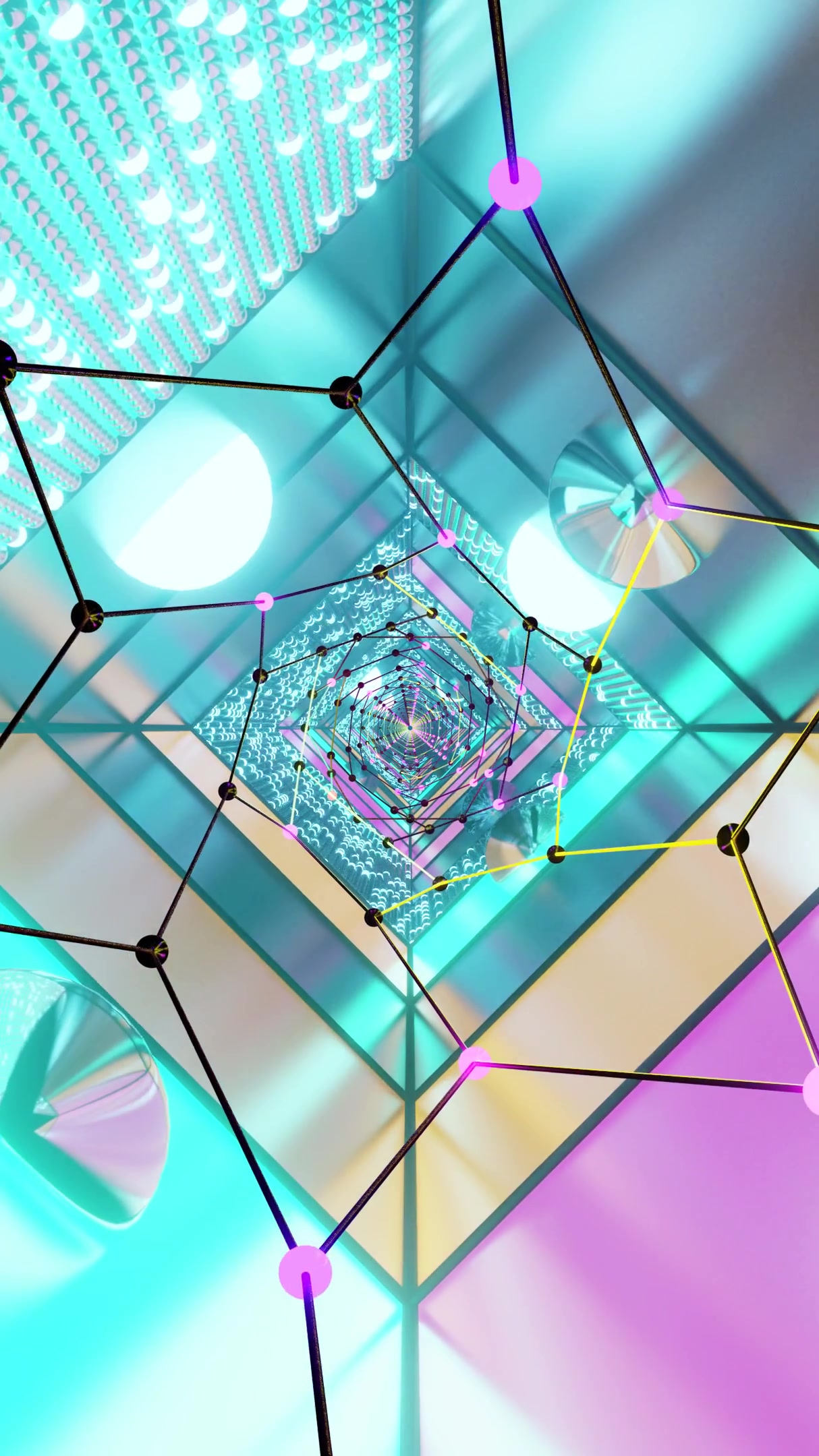 Vivid tunnel video loop screensaver crafted with colorful patterns and seamless motion in an engaging digital space