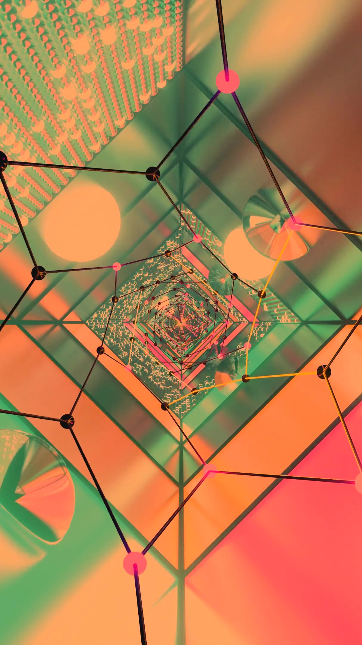 Vibrant tunnel video vj loop screensaver with seamless motion and