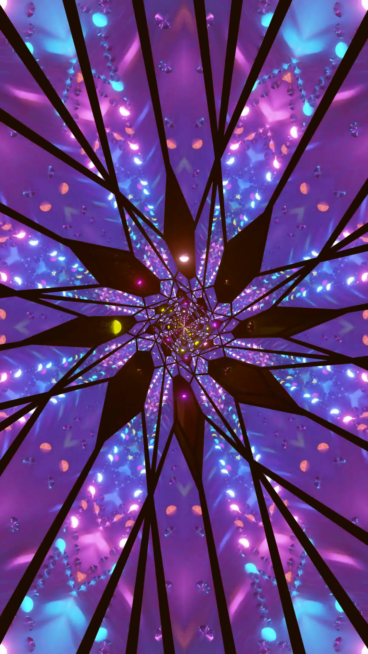 Seamless tunnel video loop with vibrant colors and shapes creating an engaging visual experience