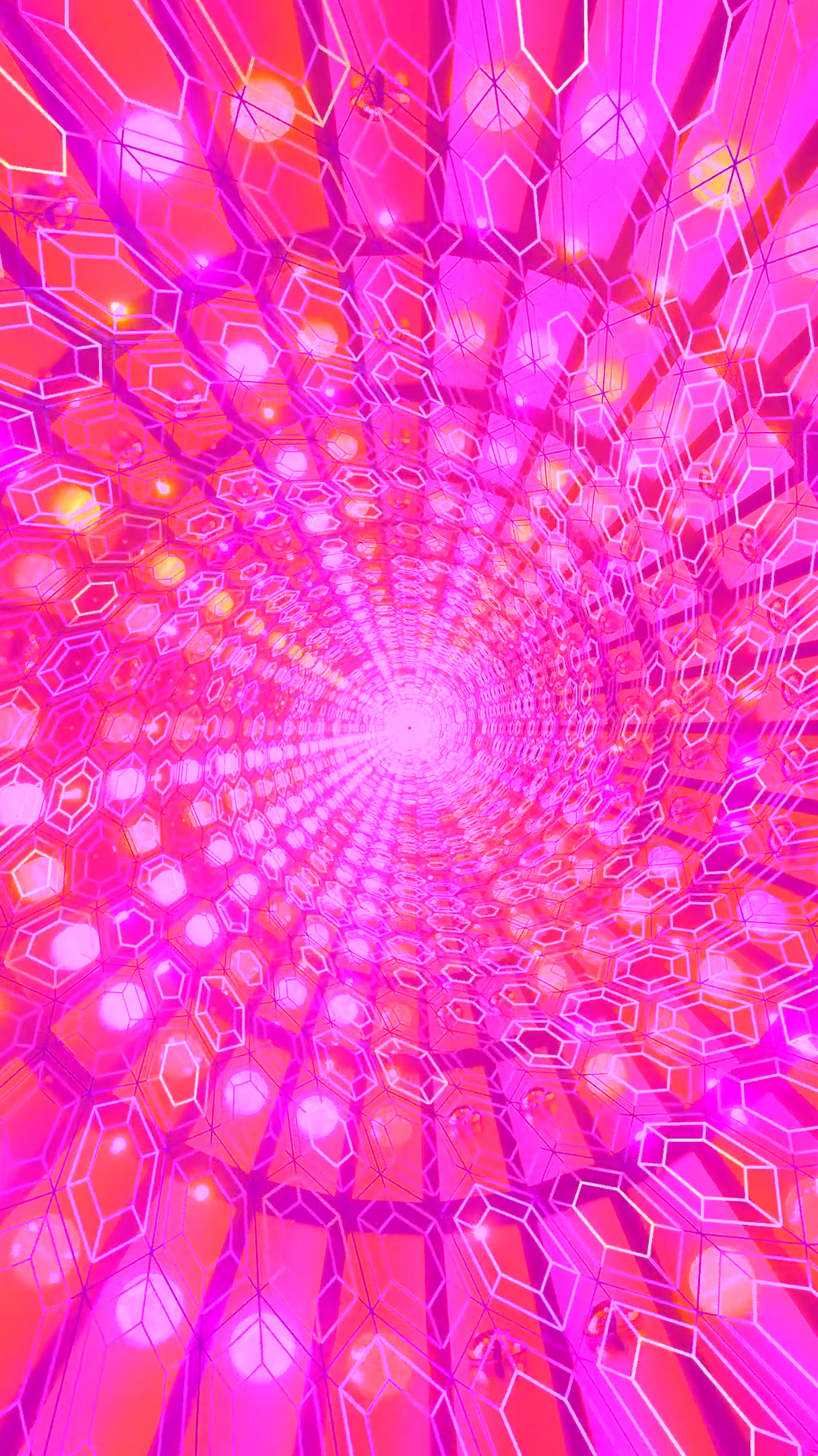 Tunnel video loop creating vibrant pink visuals for immersive scr