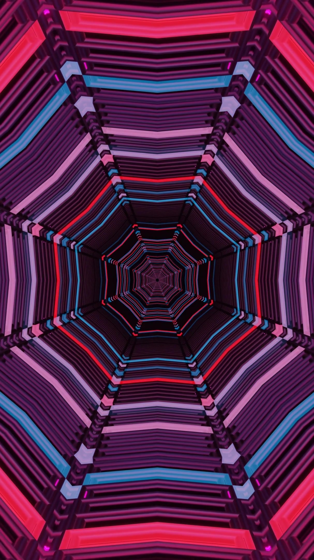 Vivid tunnel video loop displaying colorful patterns and seamless motion for relaxing visual experience