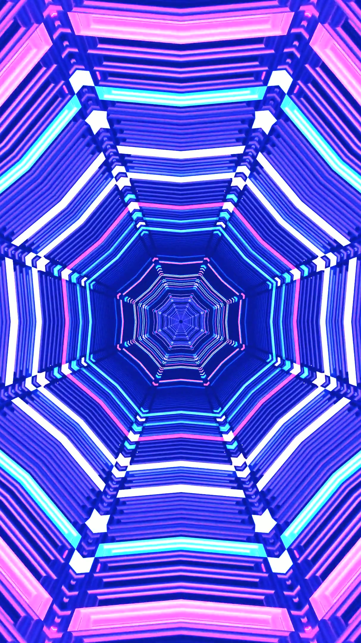 Vibrant tunnel video loop with seamless transitions in colorful patterns and striking designs for immersive visual experience