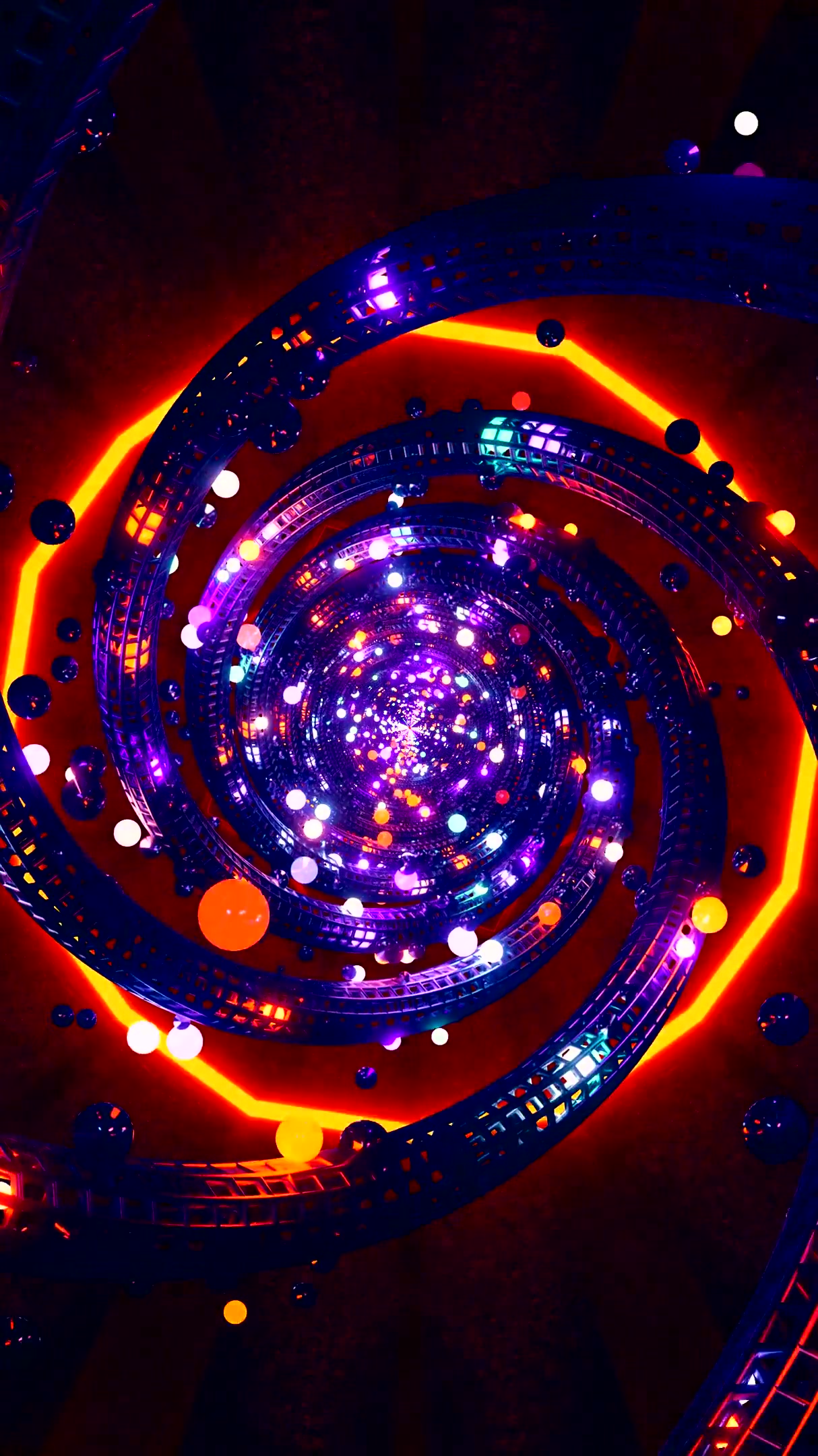 Colorful tunnel video vj loop screensaver creates mesmerizing sea