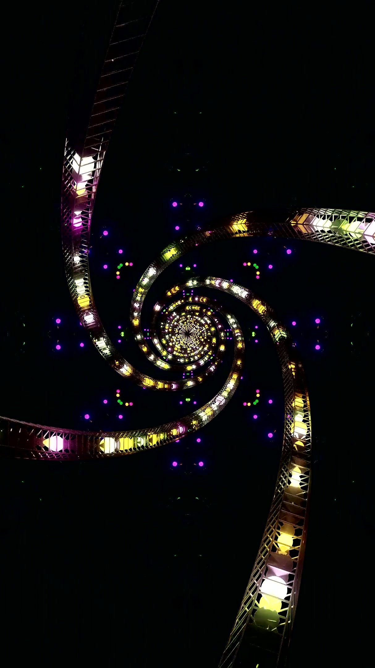 Tunnel video vj loop seamless screensaver with vibrant colors and dynamic movement