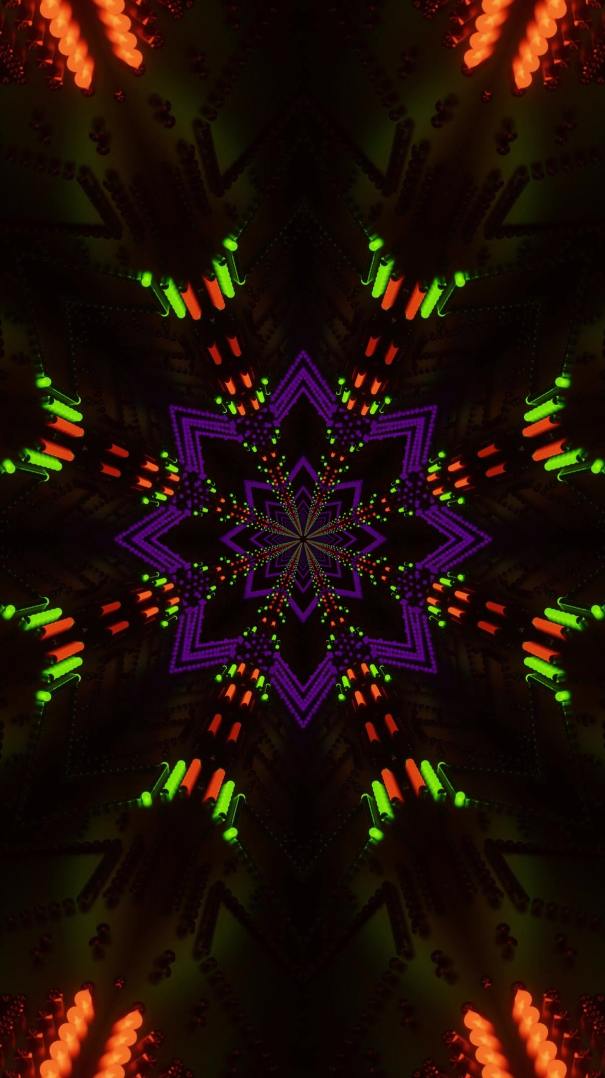 Seamless tunnel video loop with vibrant colors and dynamic patterns for screensaver