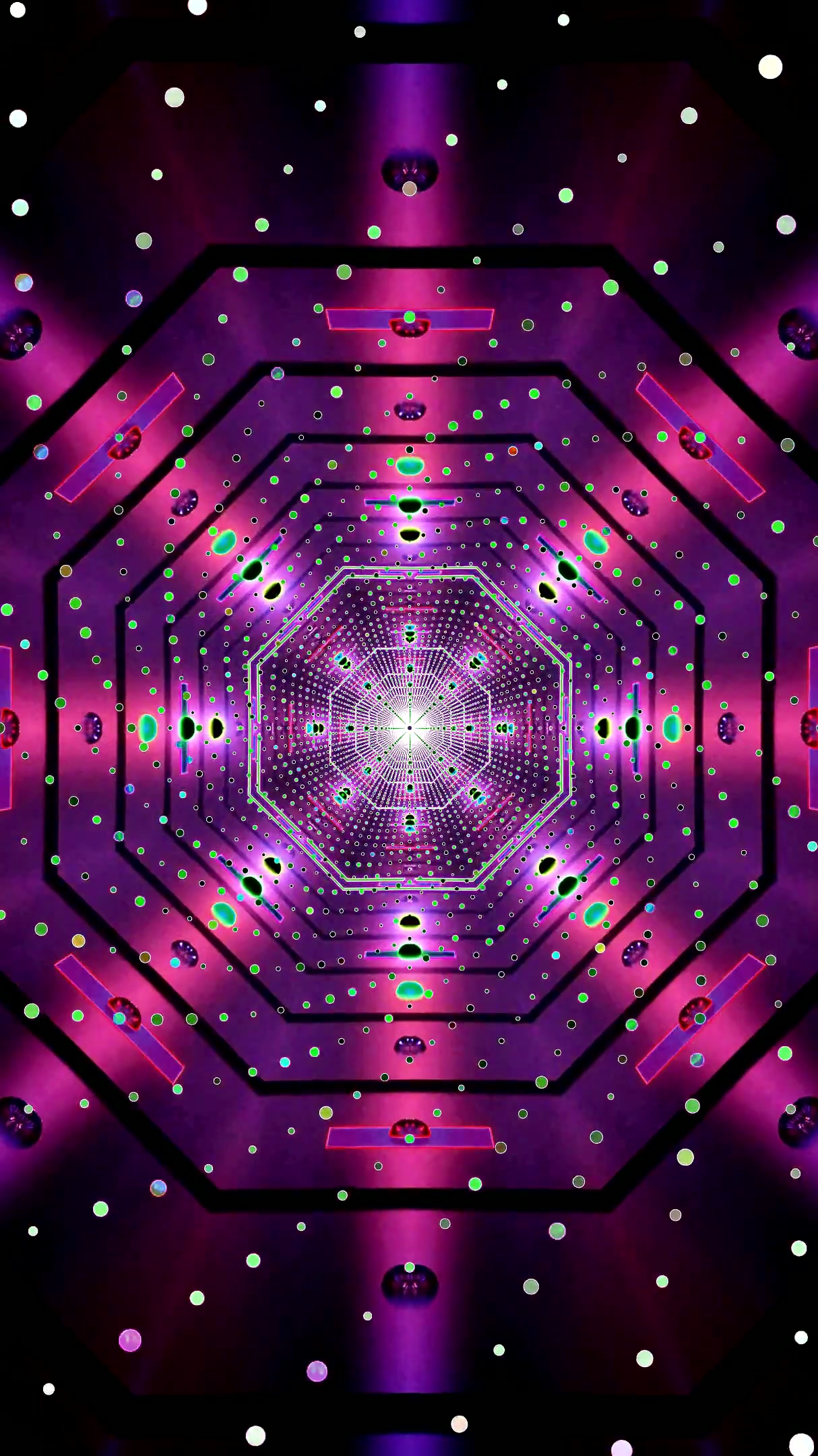 Vibrant tunnel vj loop screensaver with seamless transition and dynamic patterns for visual relaxation