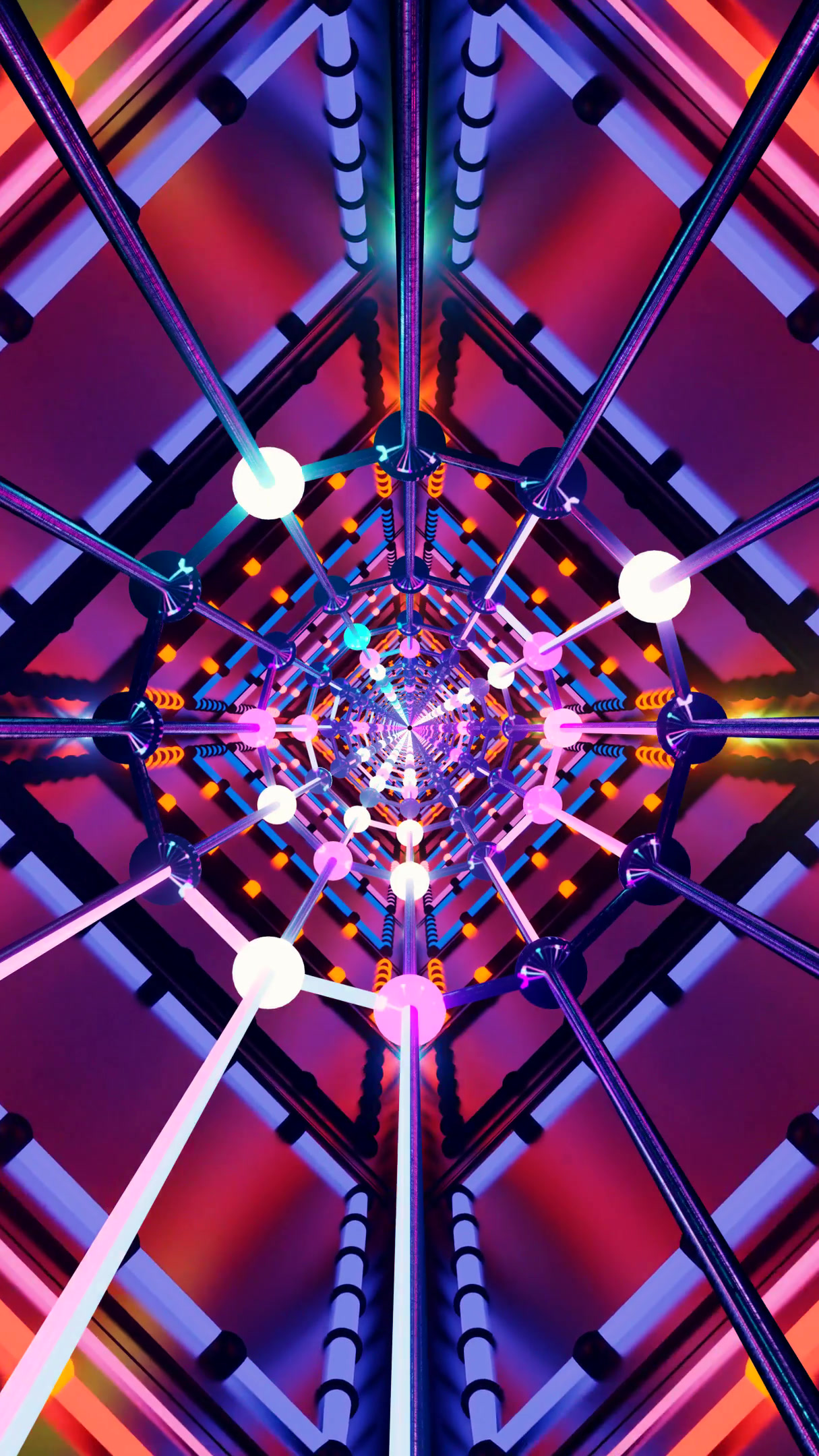 Vibrant tunnel video loop creating a mesmerizing seamless visual experience in bright colors and dynamic patterns