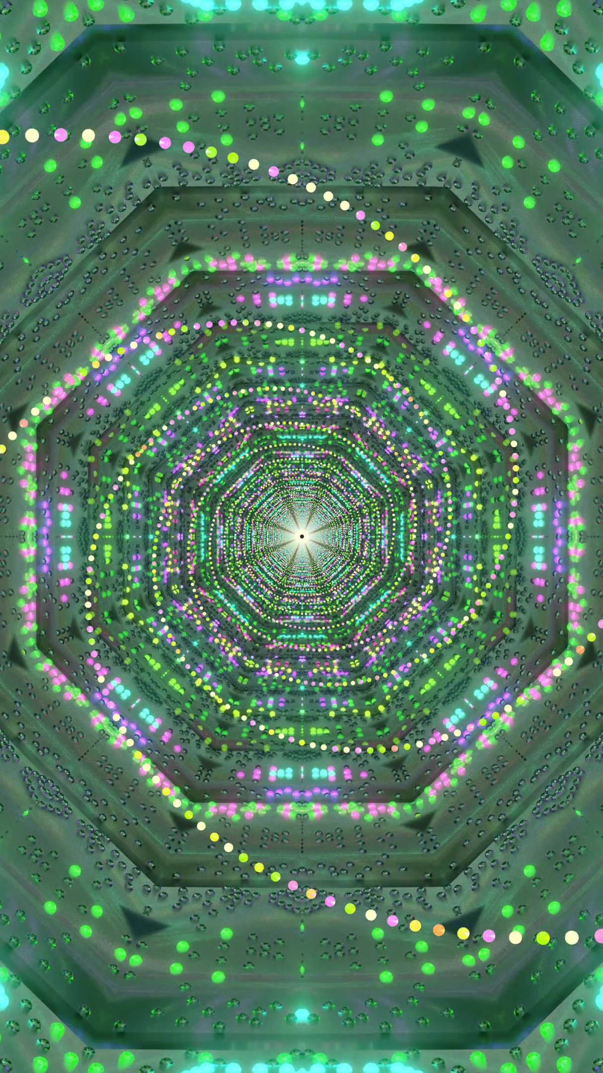 Tunnel effect video loop creates a mesmerizing visual journey through colorful lights and patterns in a seamless animation display