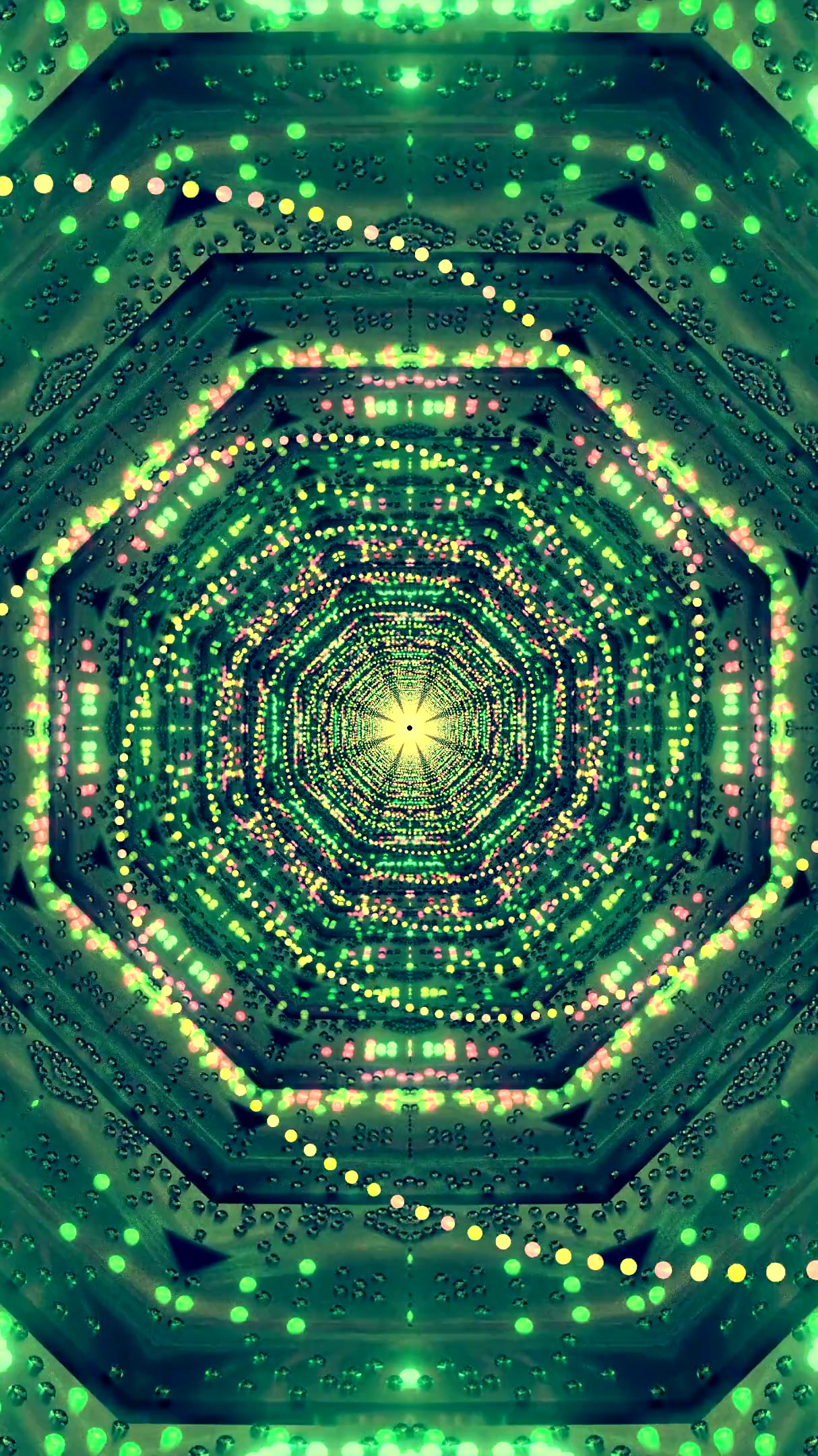 Tunnel video vj loop screensaver creates a mesmerizing light journey through colors and patterns in an endless display