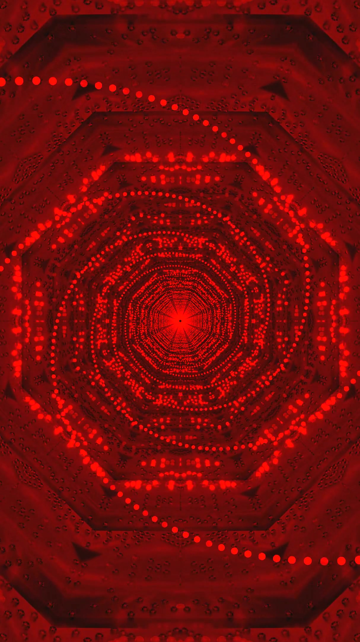 Vibrant tunnel video loop with red lights creating a mesmerizing