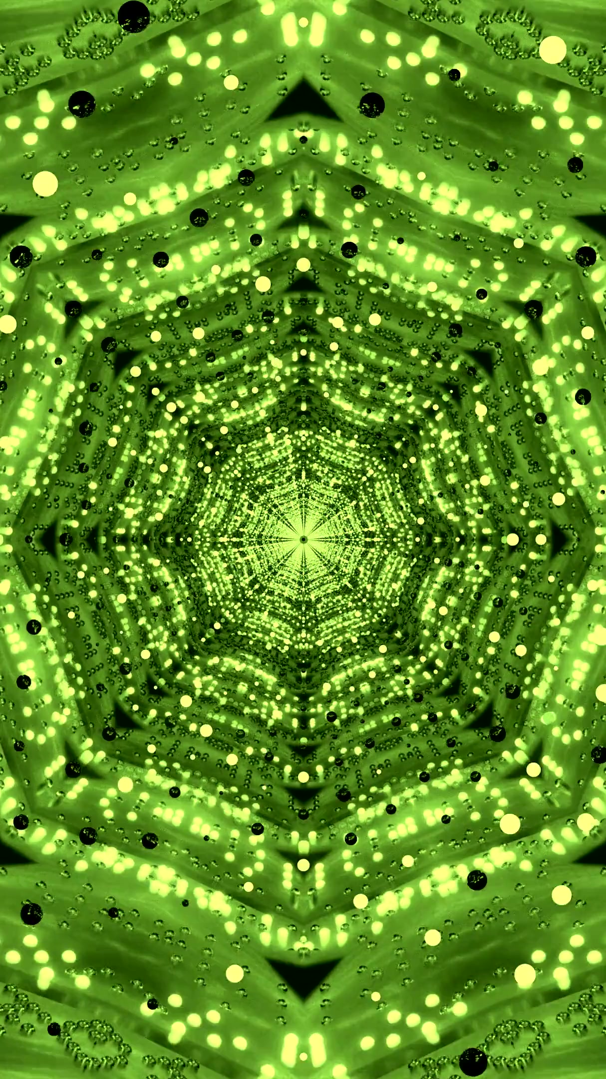 Tunnel video vj loop screensaver featuring vibrant green colors a