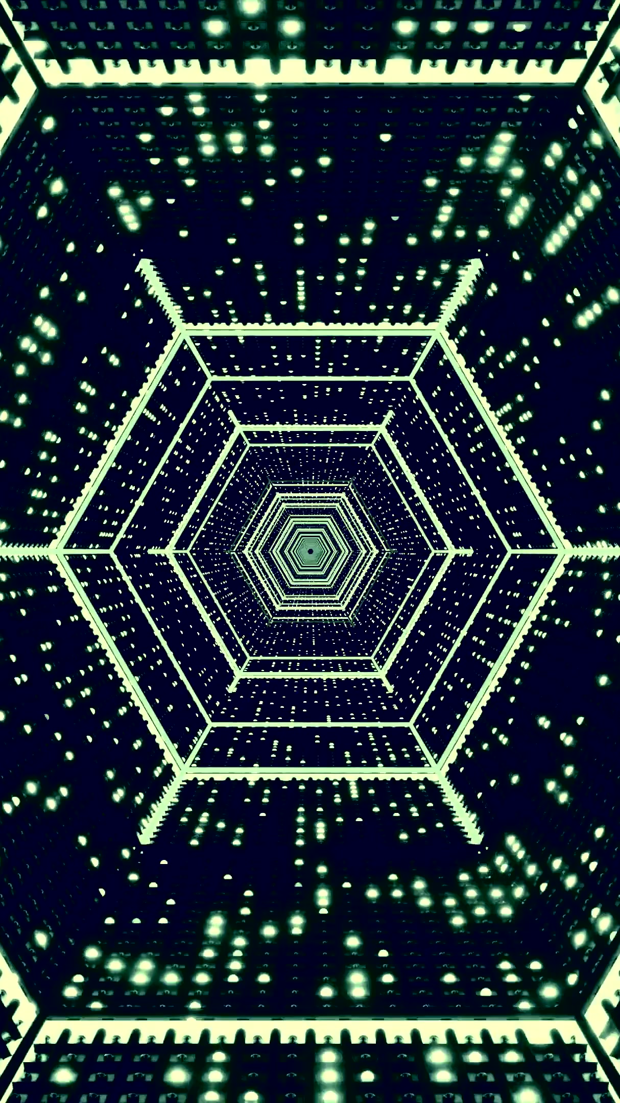 Seamless loop of a tunnel with dynamic light patterns creating an