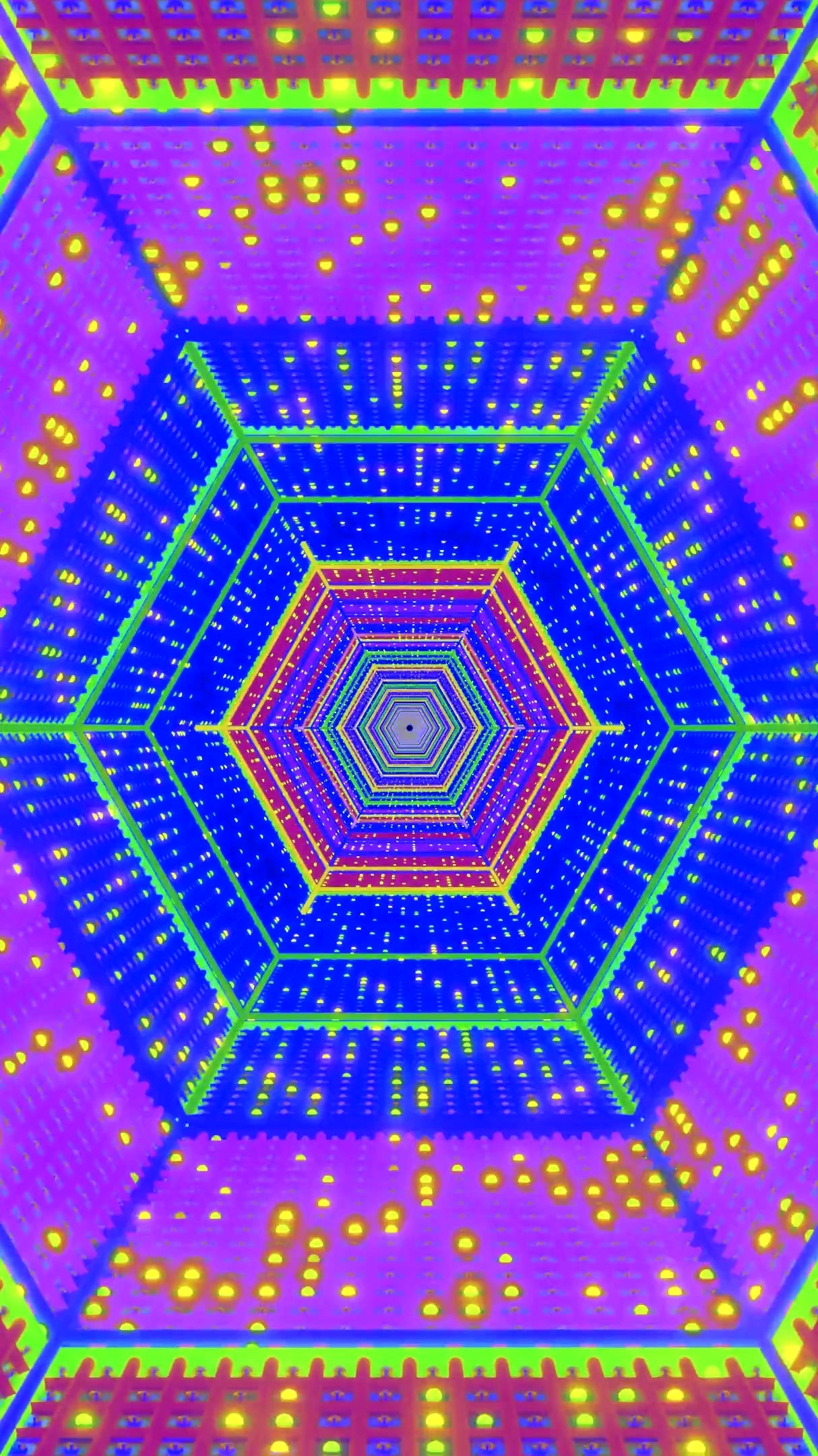 Colorful tunnel video loop screensaver with seamless animation showcasing vibrant lights in a mesmerizing pattern