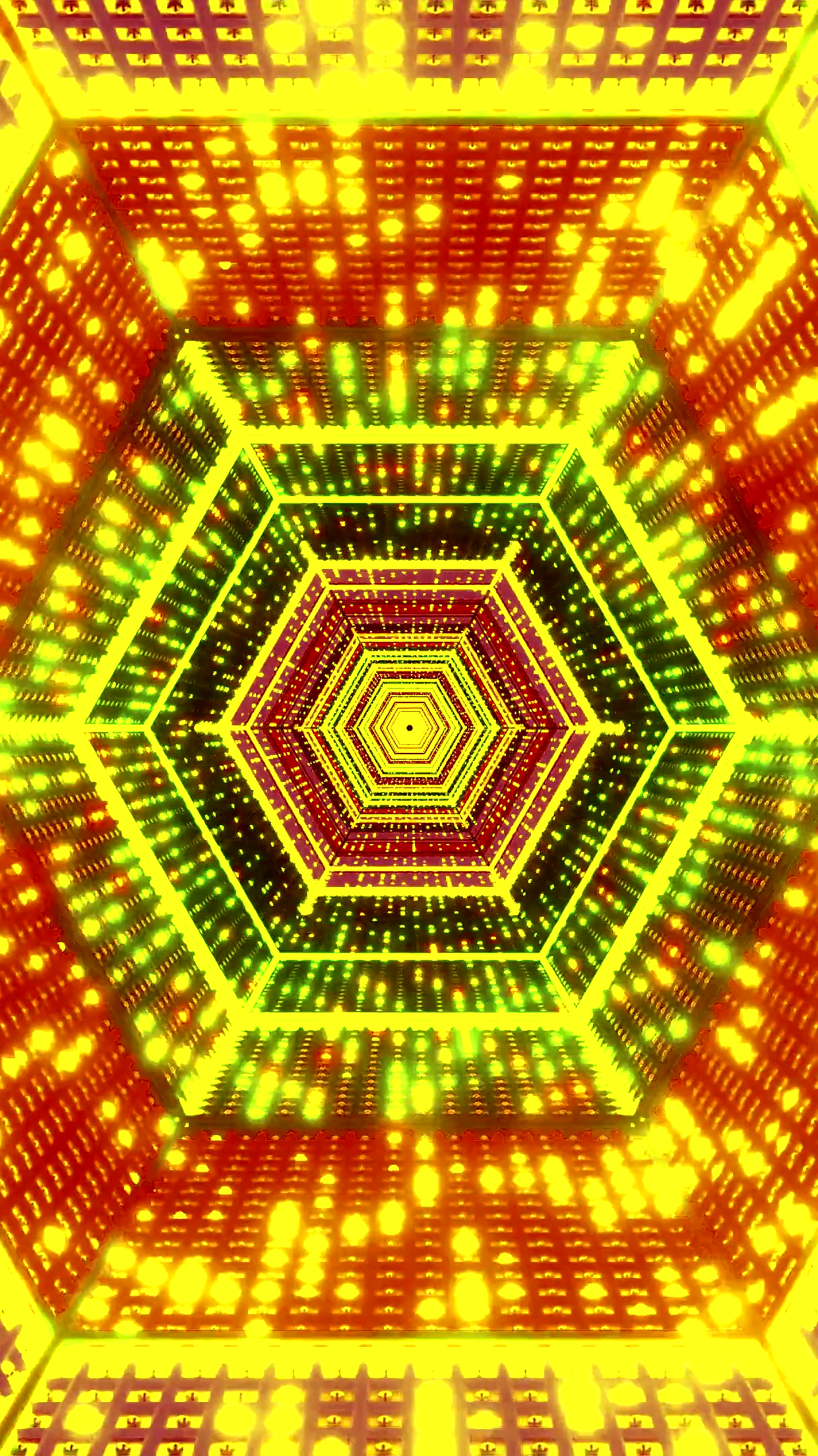 Seamless tunnel video loop with vibrant lighting effects creating