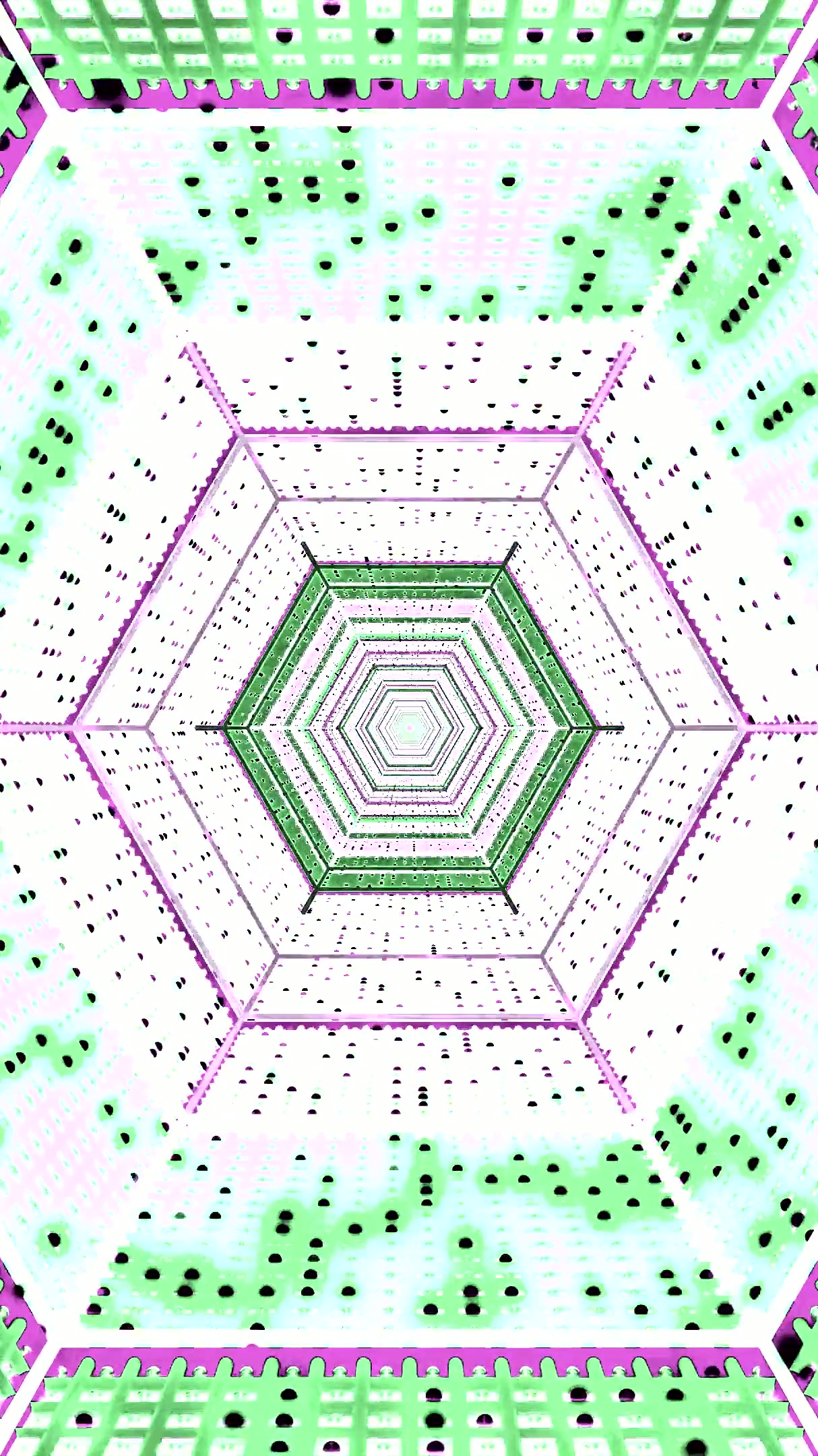 Dynamic tunnel video loop with geometric patterns and vibrant col