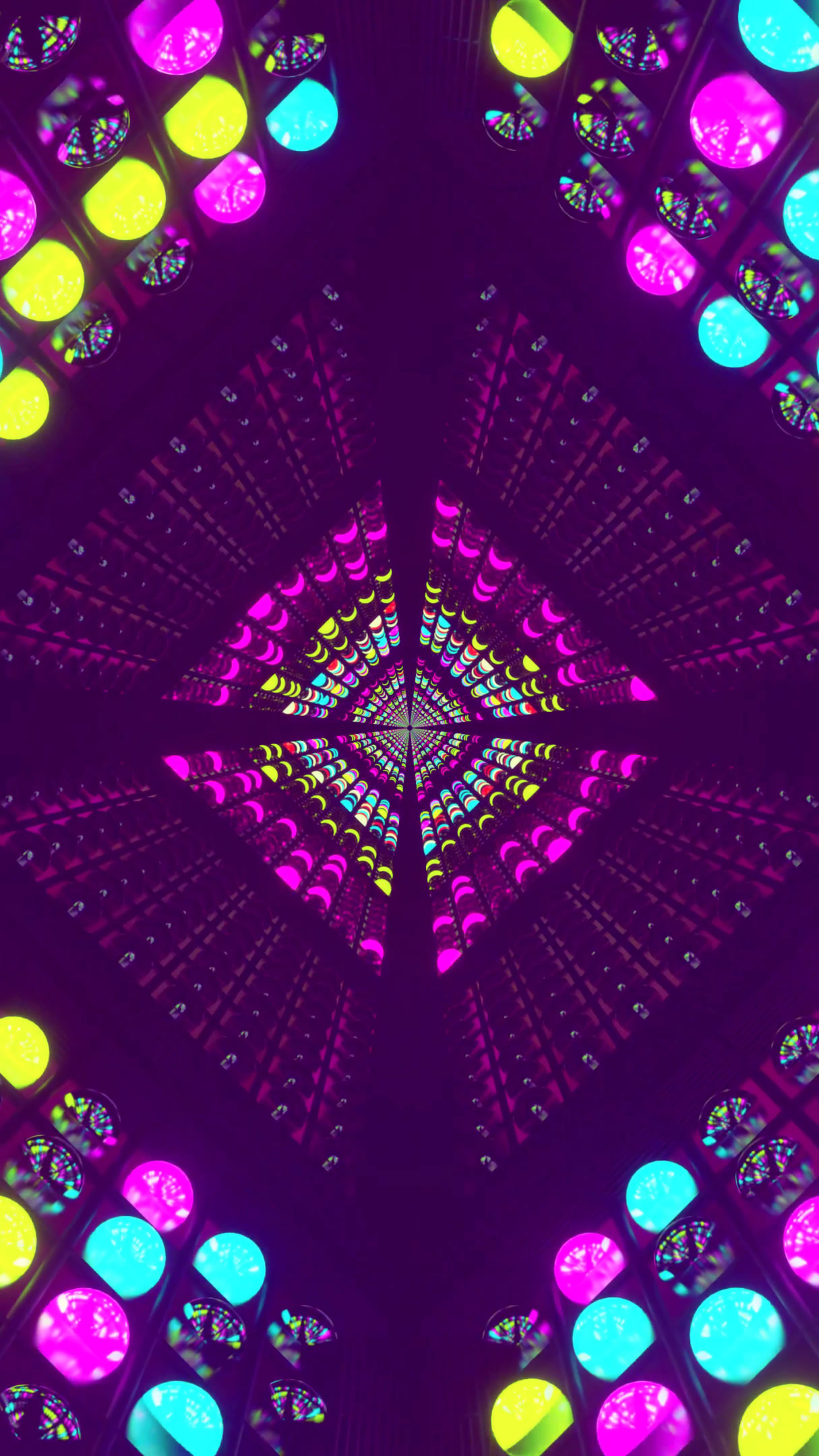 Colorful tunnel video loop creates mesmerizing visual experience for screensaver display
