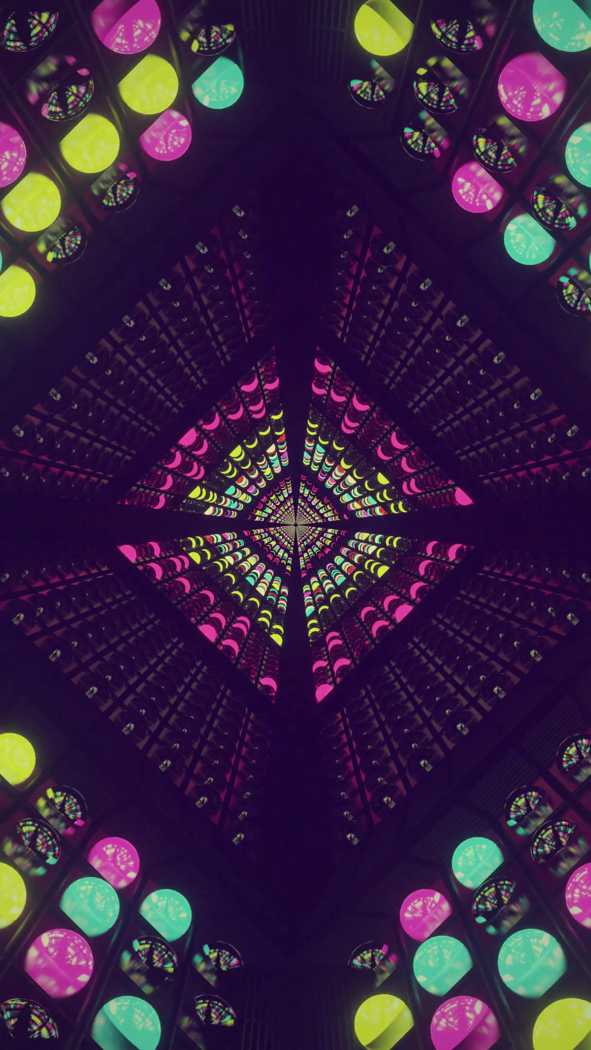 VJ loop of colorful tunnel lights creating a mesmerizing visual experience for screensaver
