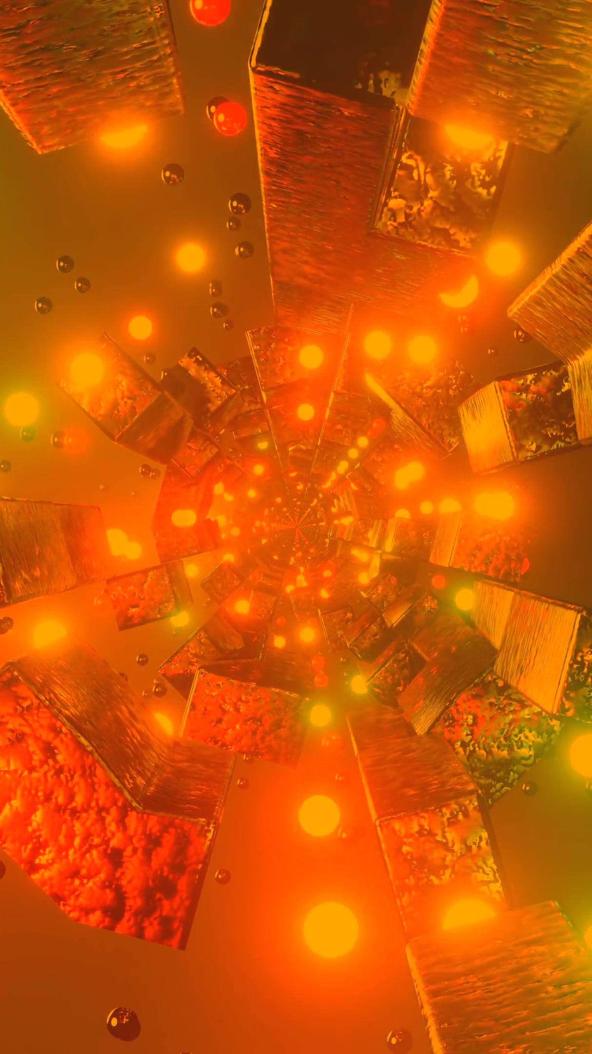 Futuristic tunnel video loop offering seamless motion and vibrant colors in an abstract digital space