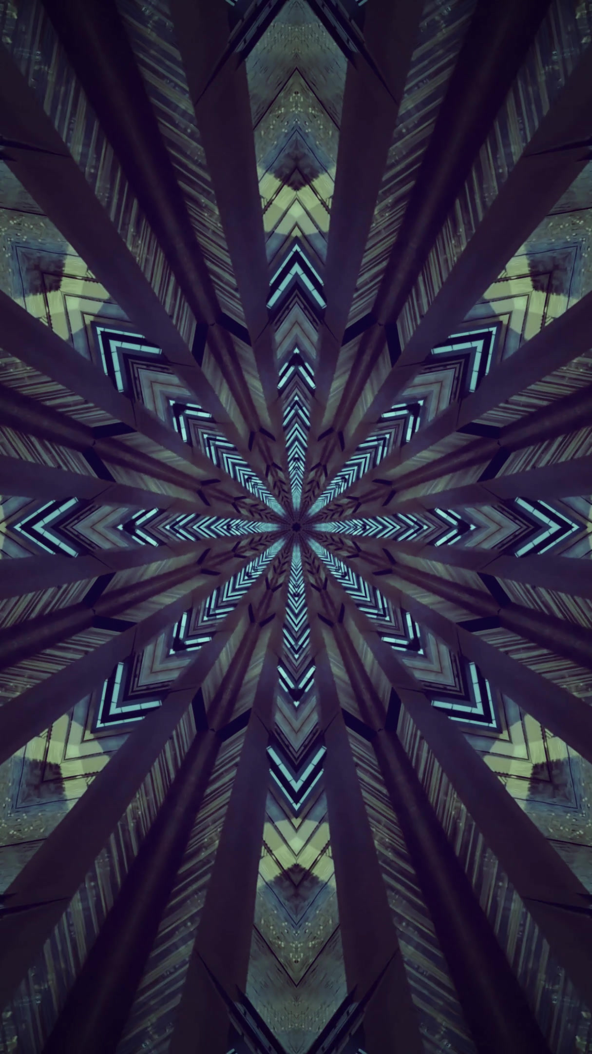 Tunnel video loop creates a mesmerizing visual experience with seamless patterns in a dynamic geometric design