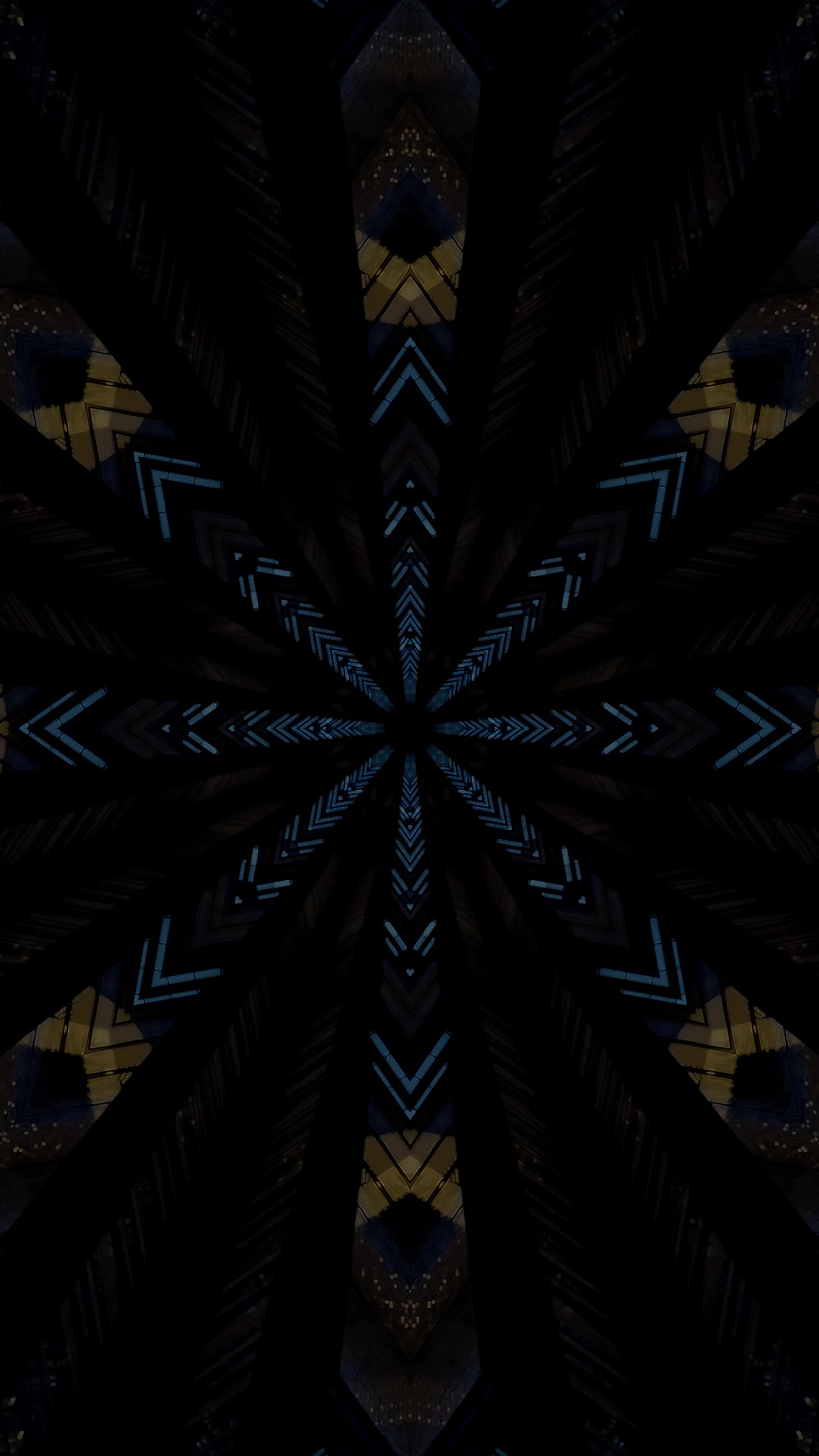 Seamless tunnel video loop featuring geometric patterns and dark tones creating a mesmerizing visual experience