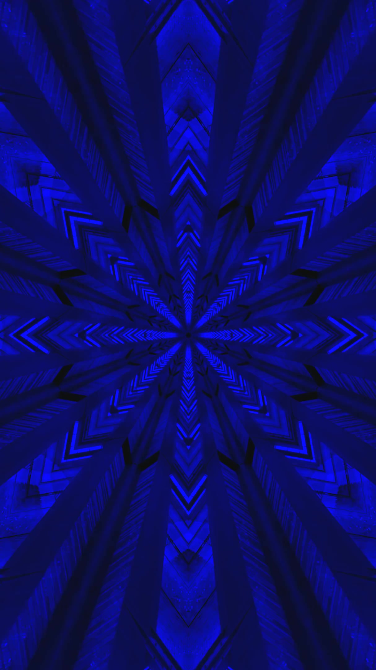 Seamless tunnel video vj loop screensaver with deep blue patterns and light effects