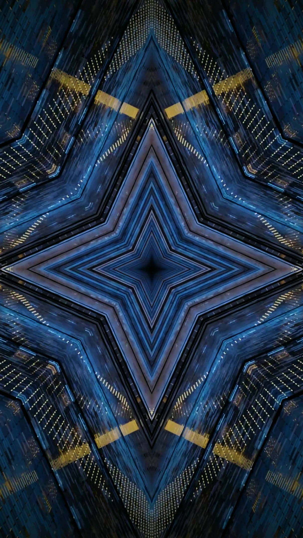 Seamless tunnel video loop showcasing a mesmerizing blue pattern with vibrant lights for relaxing screensaver experience