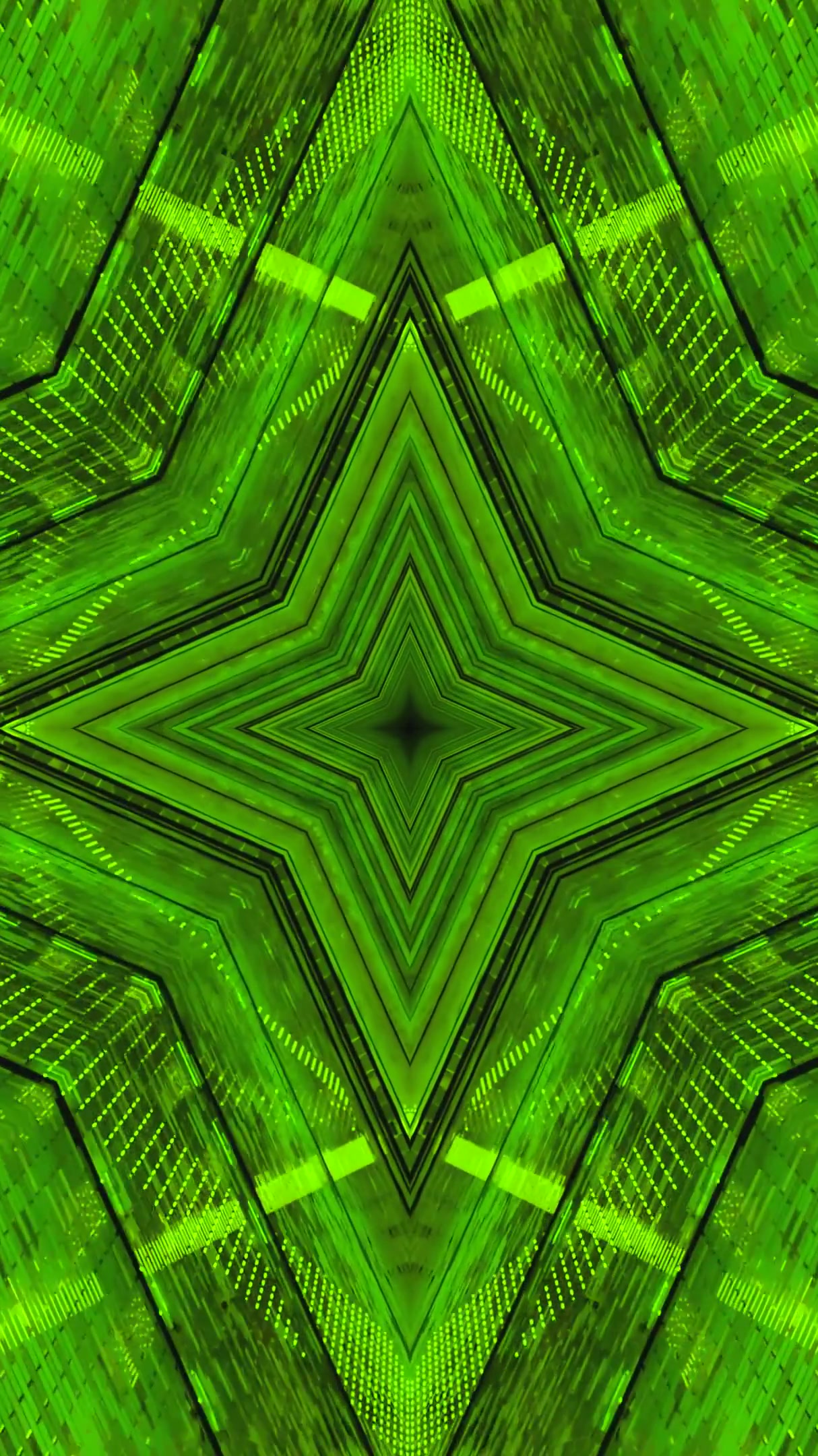 Colorful tunnel video vj loop screensaver that offers a seamless visual experience with dynamic green patterns