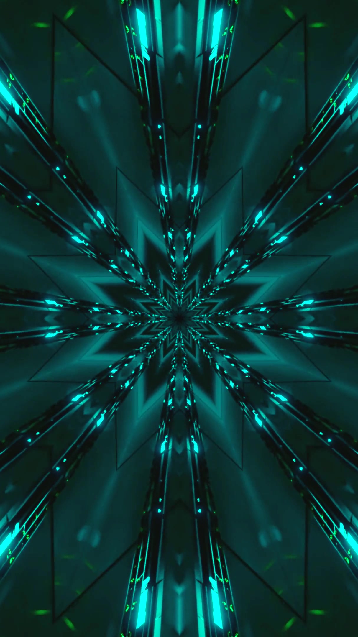 Seamless tunnel video loop with vibrant blue light effects for immersive screensaver experience