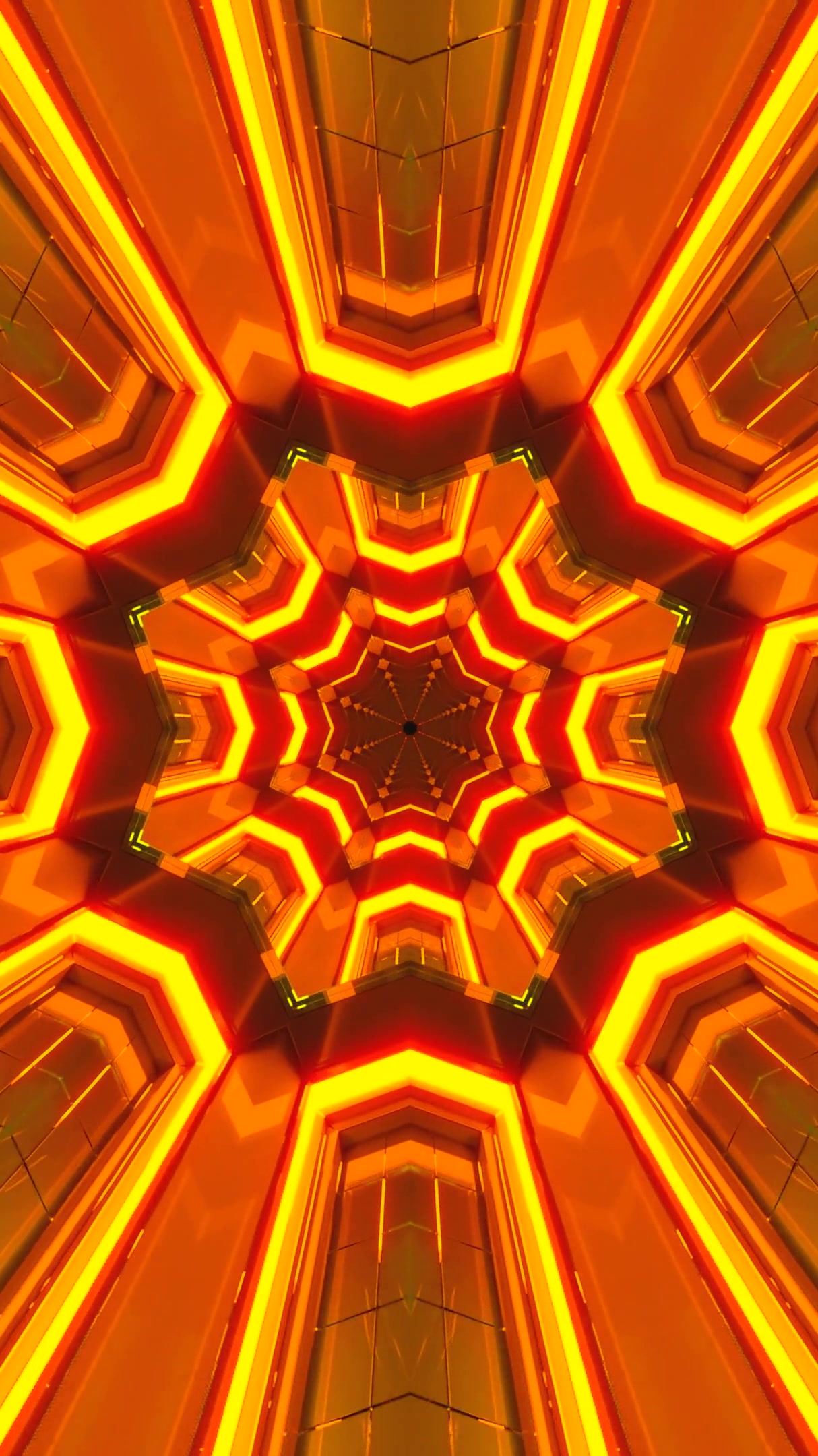 Vibrant tunnel video loop showcasing seamless geometric patterns and bright colors