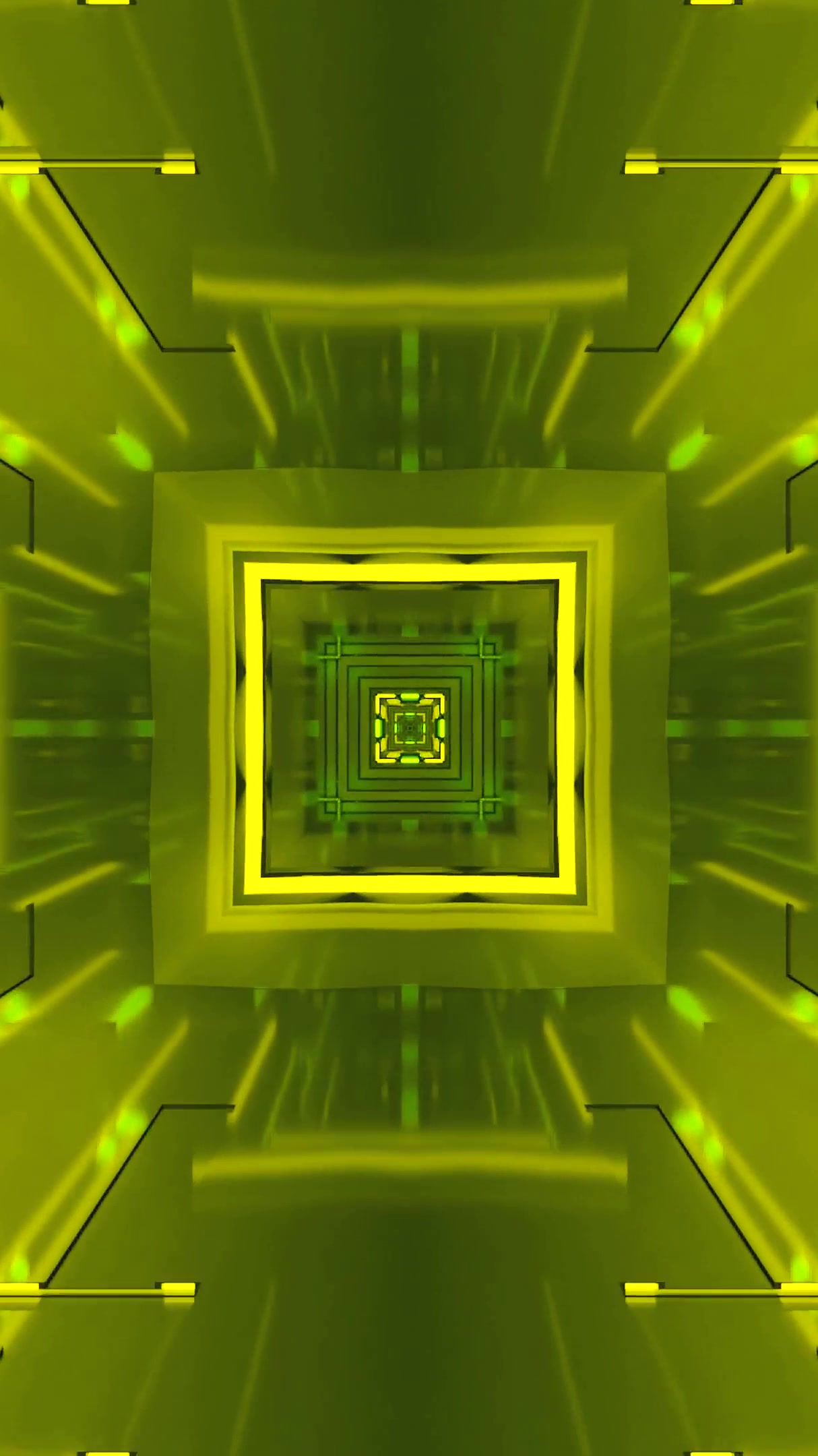 Vibrant green tunnel video loop screensaver creating a mesmerizing visual experience with seamless transitions