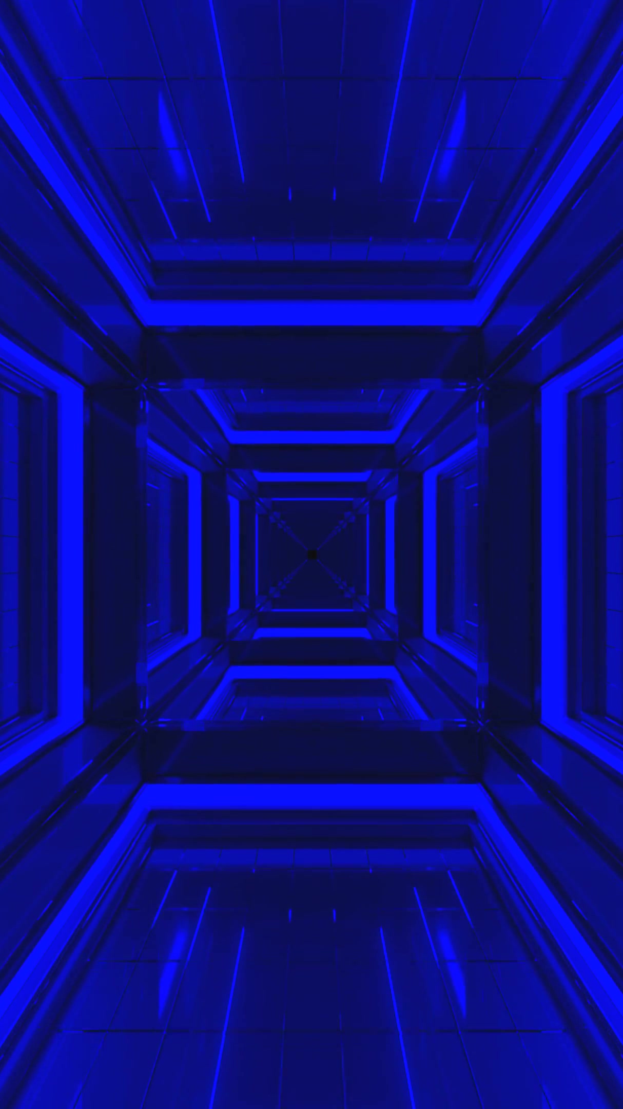 Seamless tunnel video loop screensaver with deep blue lighting and a futuristic atmosphere for captivating visual experience