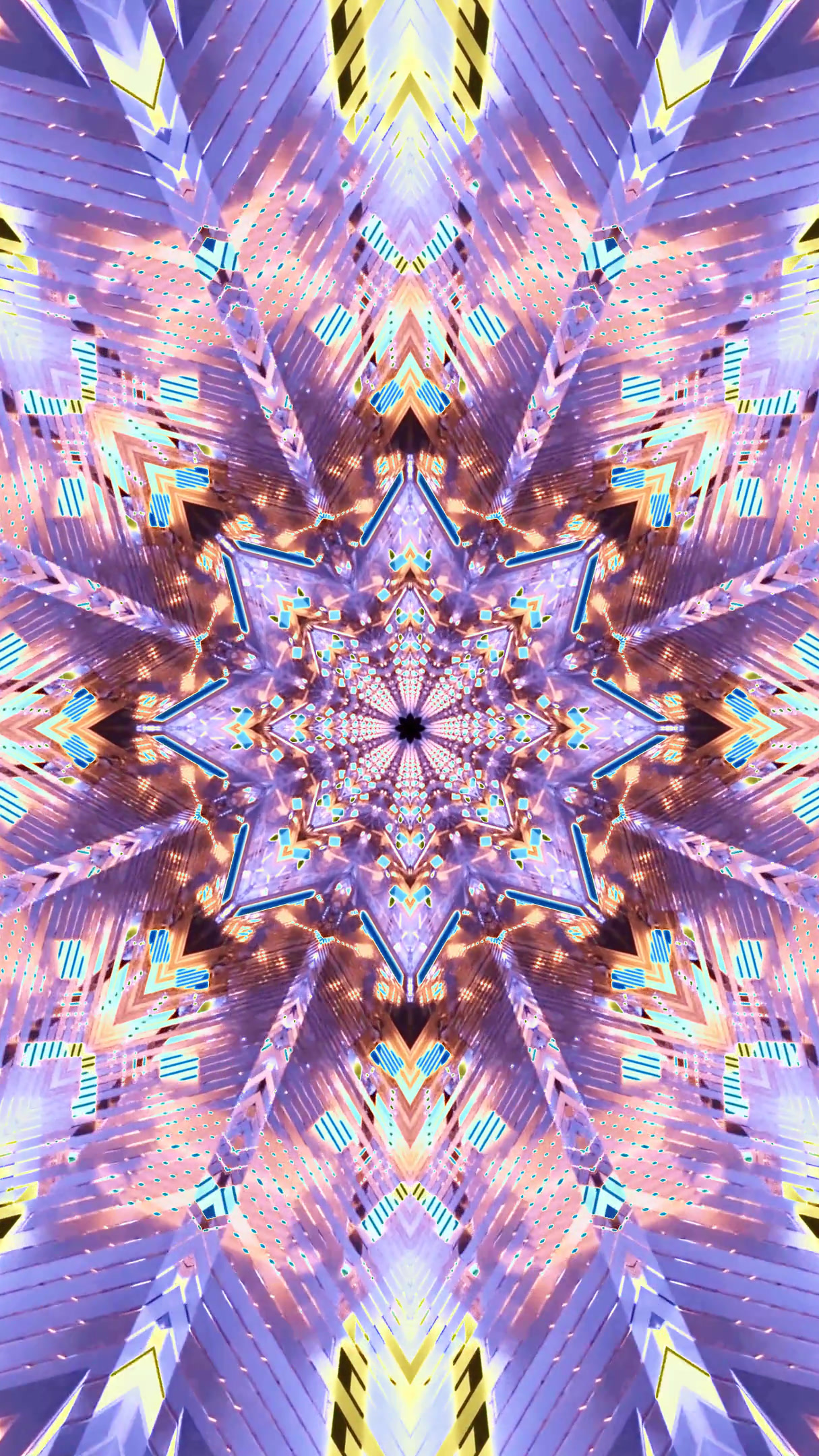 Seamless tunnel video loop with vibrant colors and abstract patterns for immersive experiences