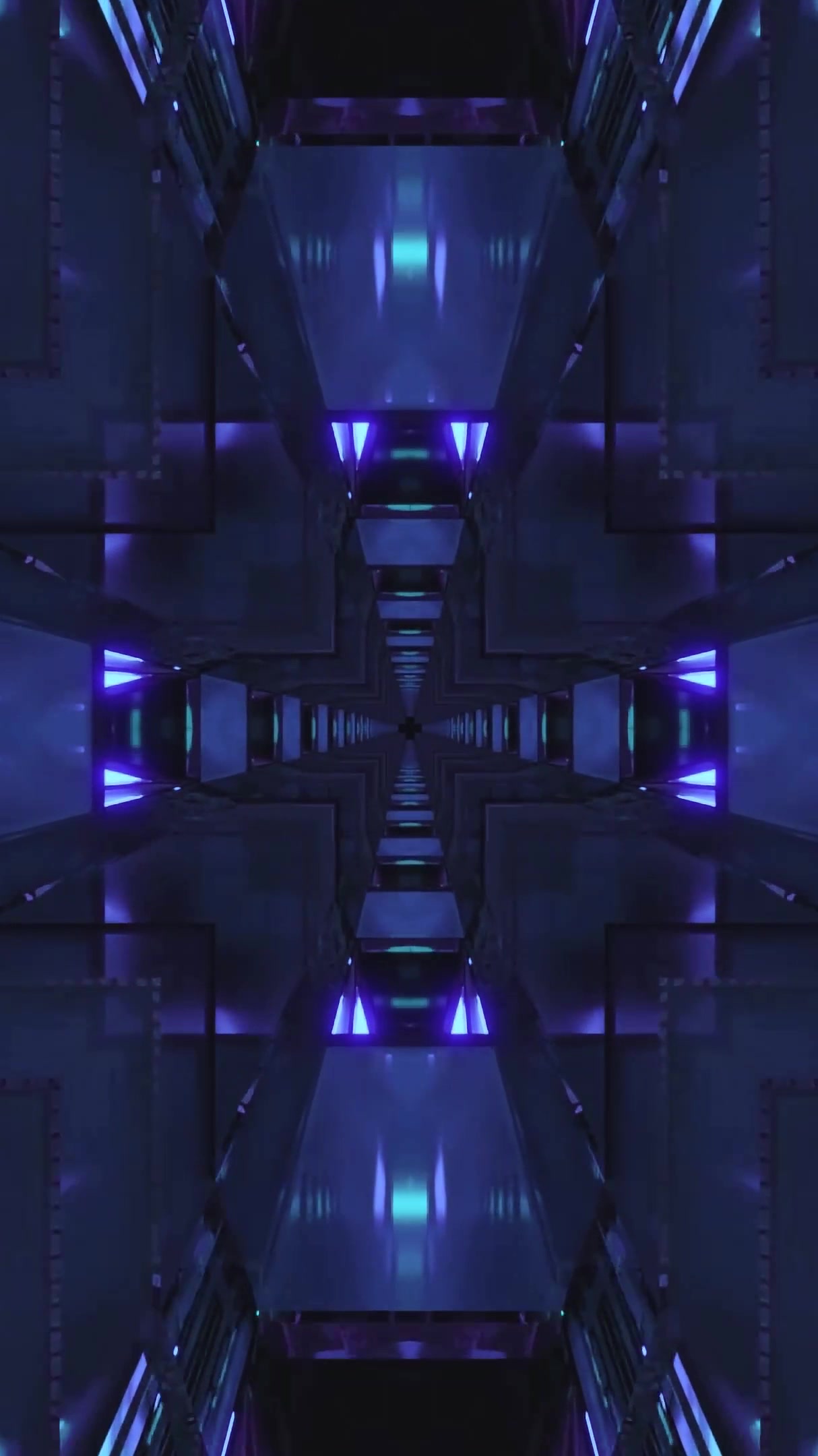 Tunnel video loop featuring seamless patterns and bright neon lights creating a mesmerizing visual experience