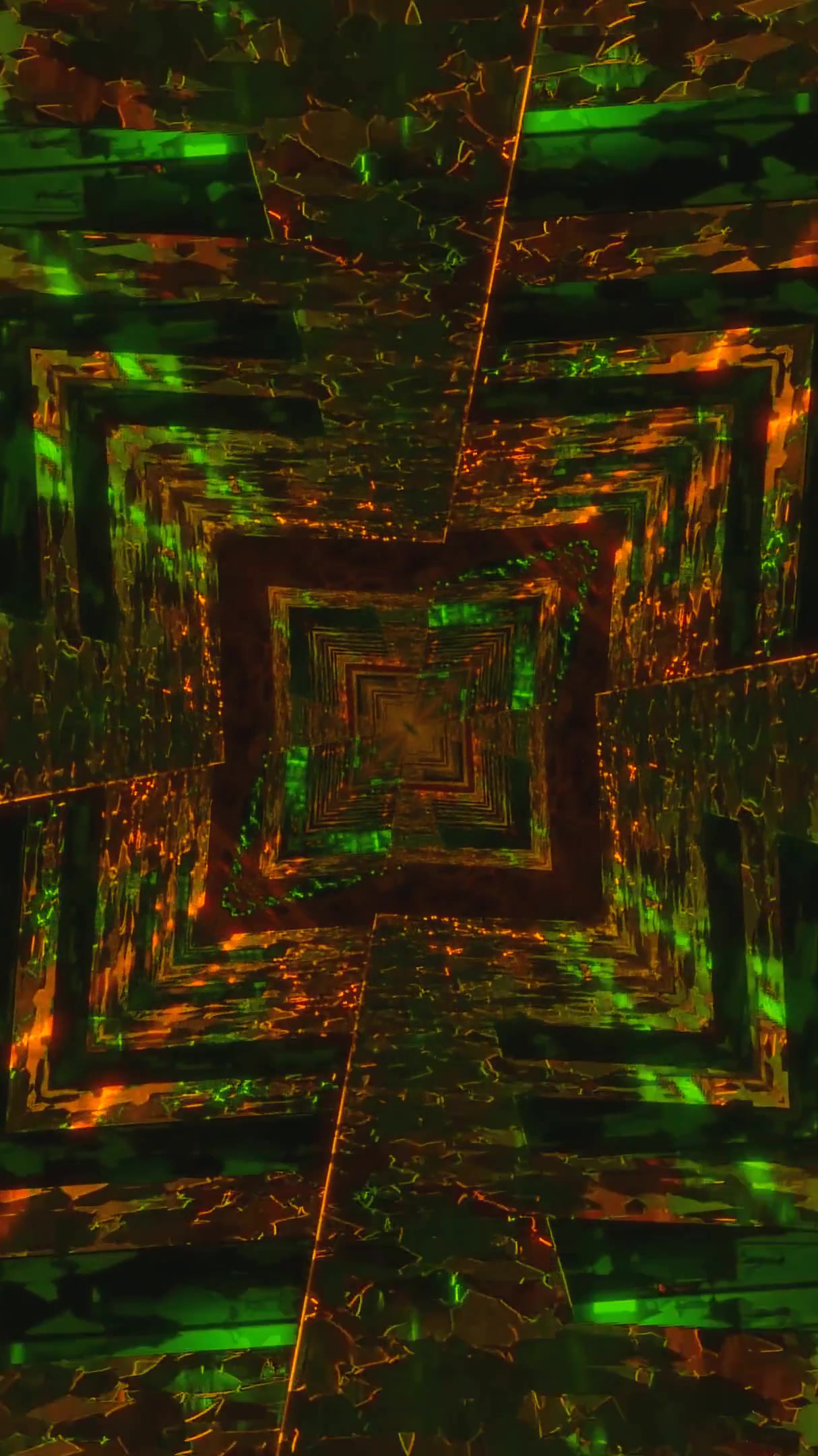 Eye-catching tunnel video loop with bright colors and seamless transitions for immersive screensaver experience