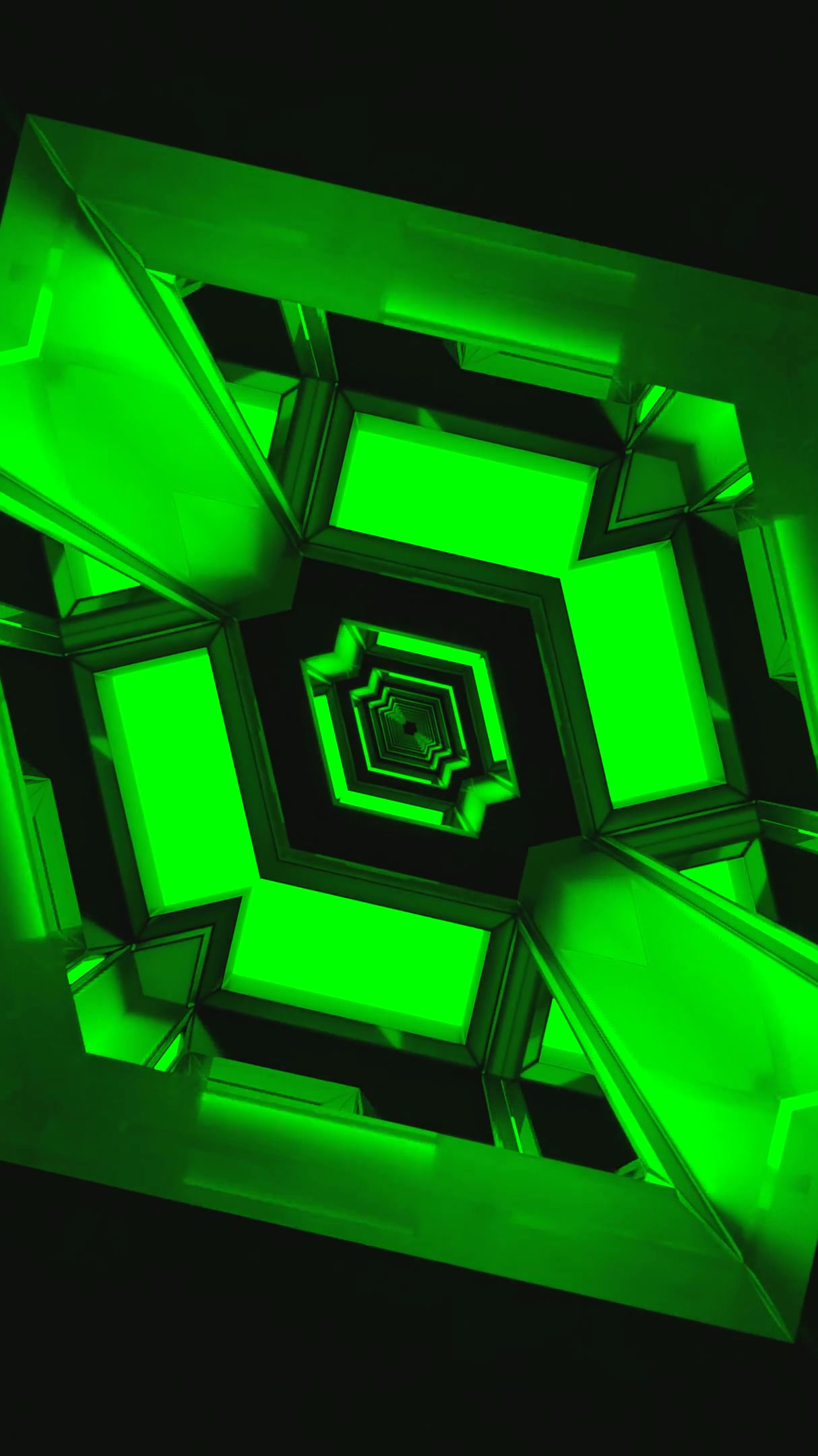 Mesmerizing tunnel video loop with vibrant green hues for seamless screensaver experience