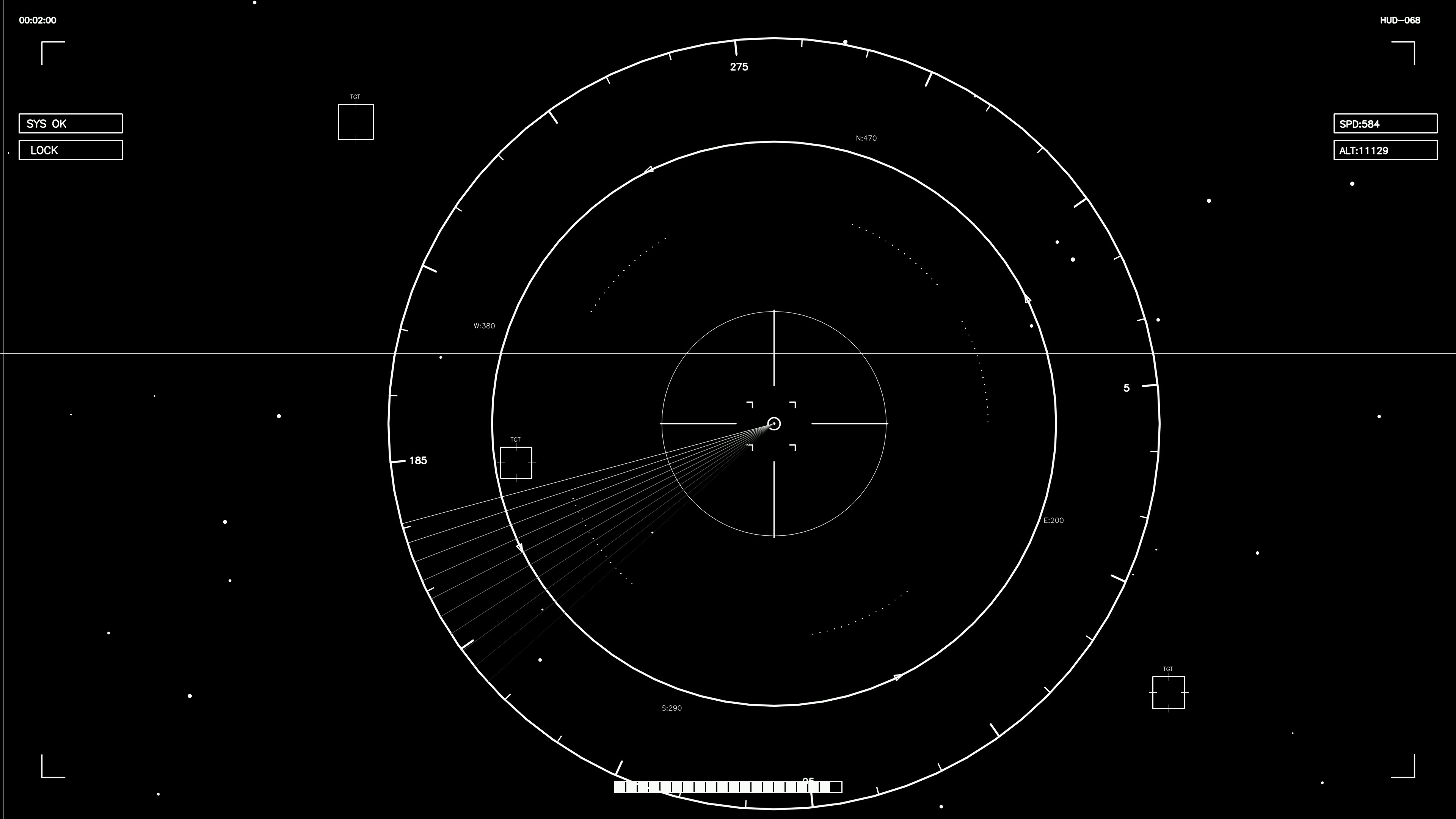 Scifi hud animation for web designer and videographer showing radar with signals in a digital space setting