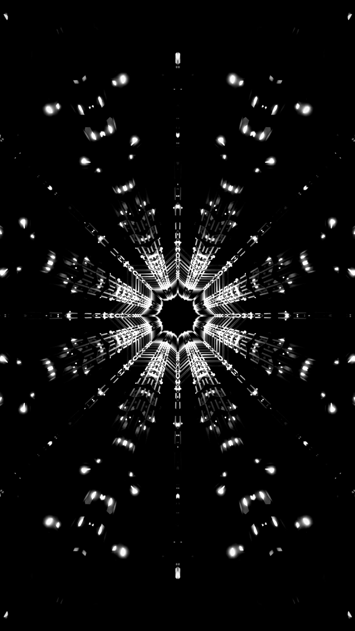 Seamless tunnel video loop with dynamic light patterns and captiv