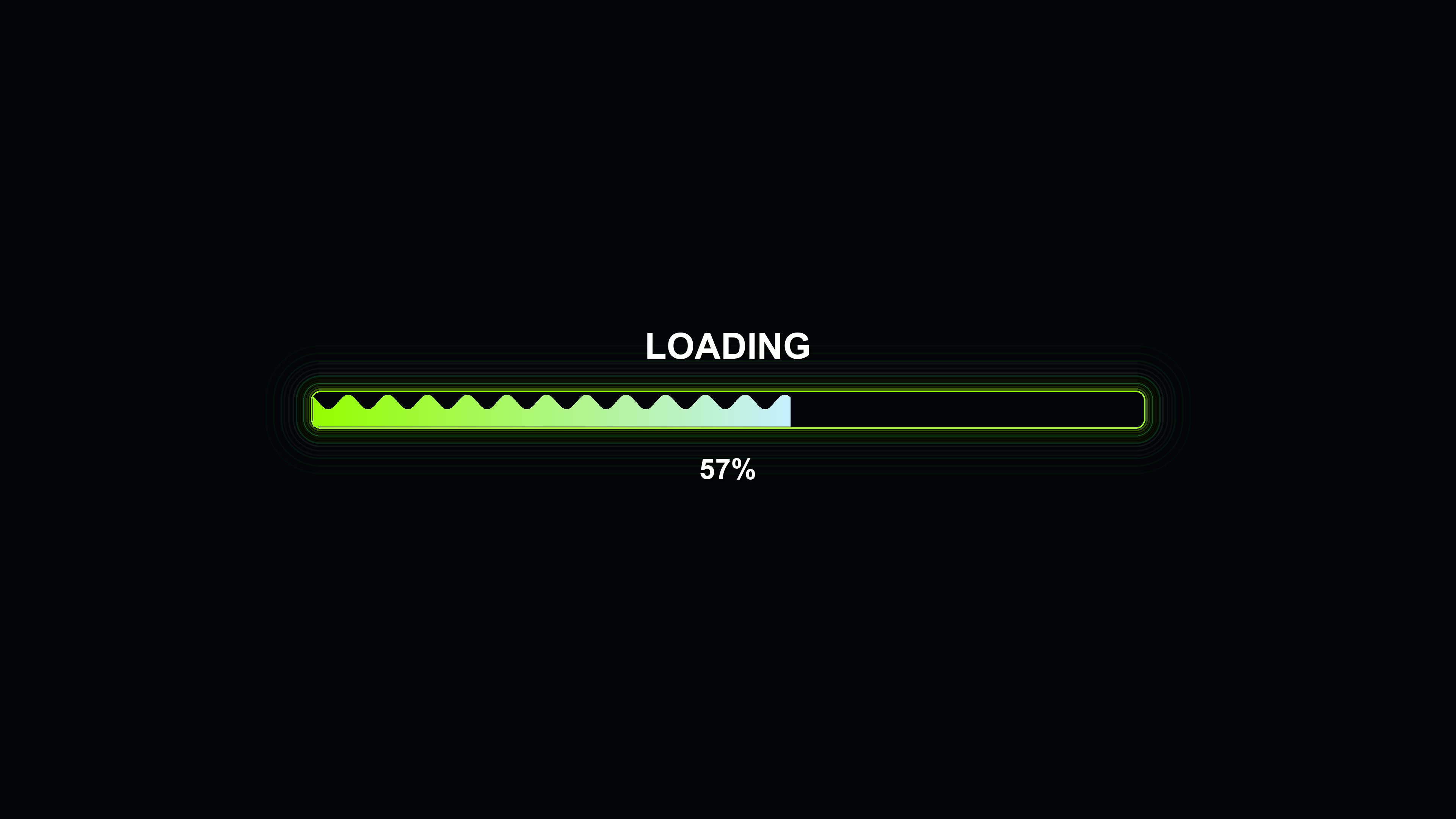 Stylish modern progressbar animation with vibrant colors on dark background showing loading status in clear format