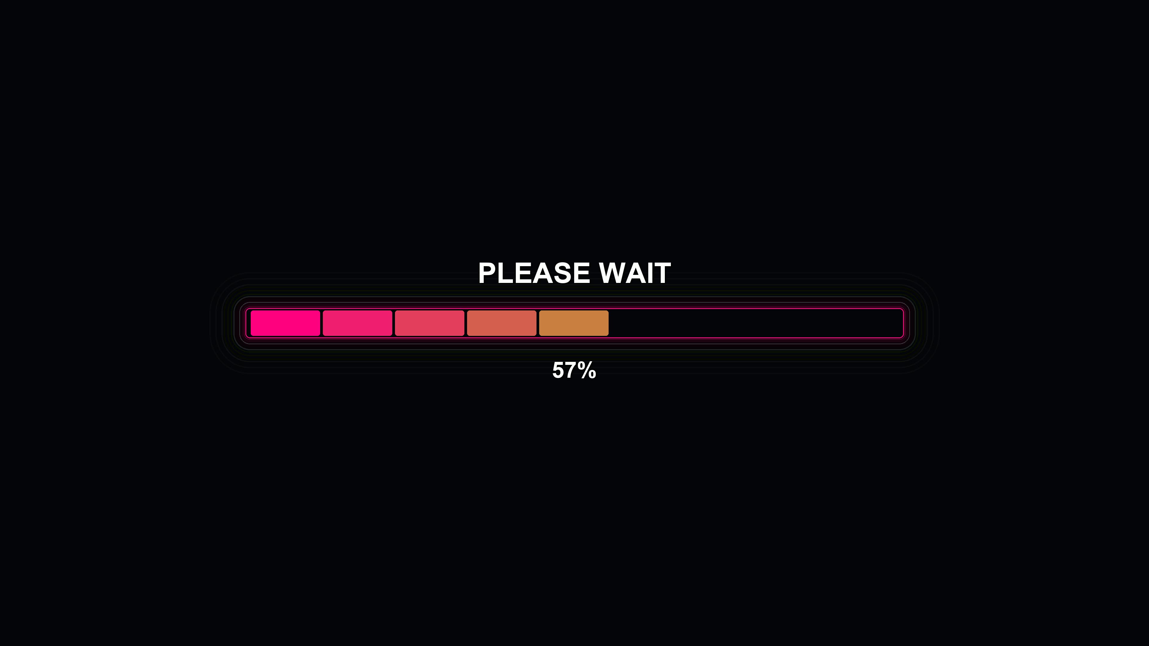 Vibrant progressbar animation showing loading status with colorful transitions and completion percentage