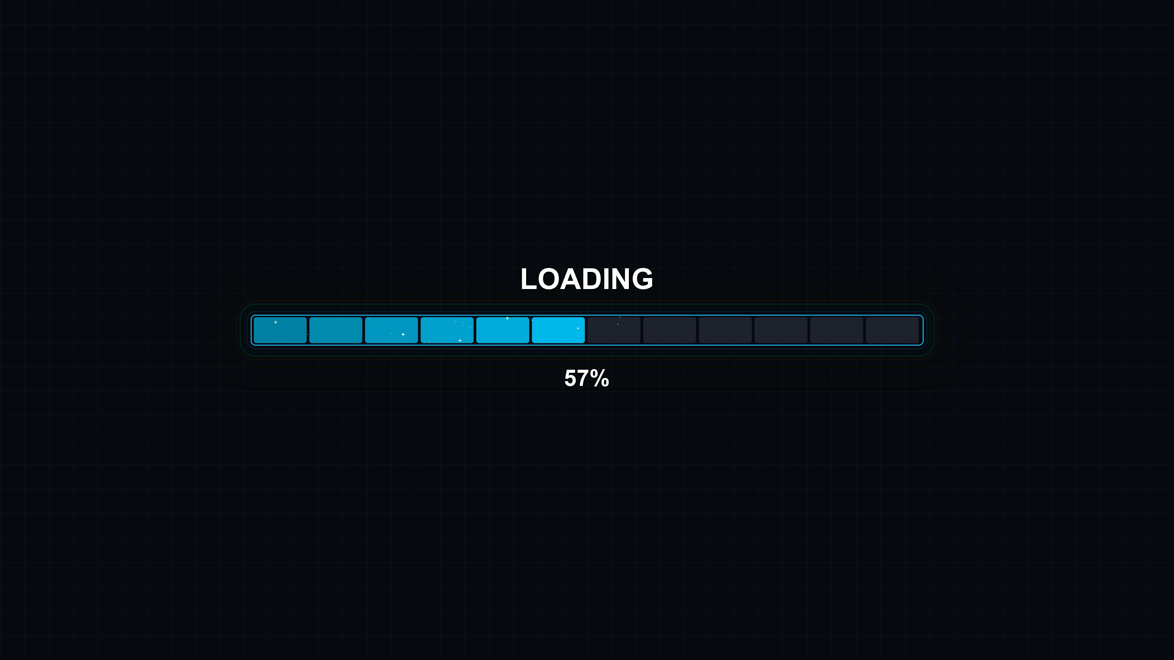 Stylish modern progressbar animation displaying vibrant colors and loading status with a clear percentage
