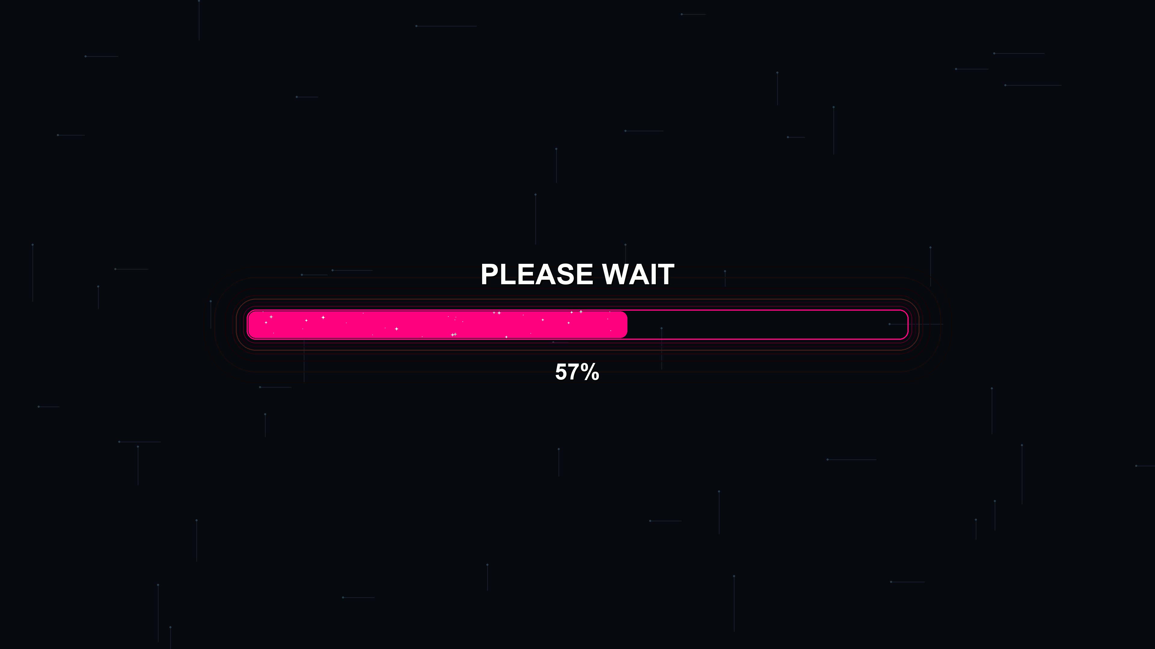 Stylish modern progressbar animation shows vibrant colors moving along a loading sequence in a digital setting while displaying percentage